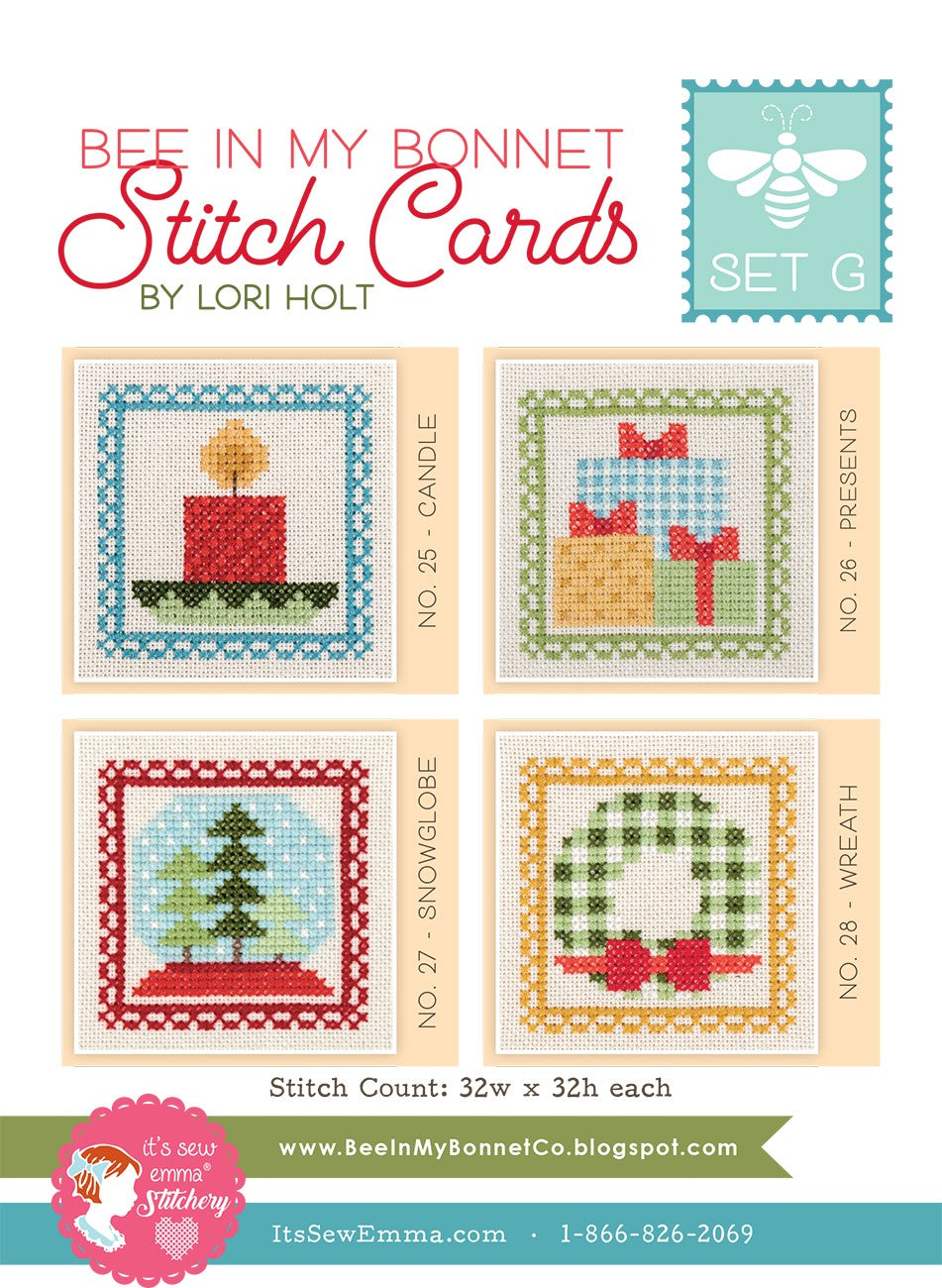 Bee in My Bonnet Stitch Cards Set G