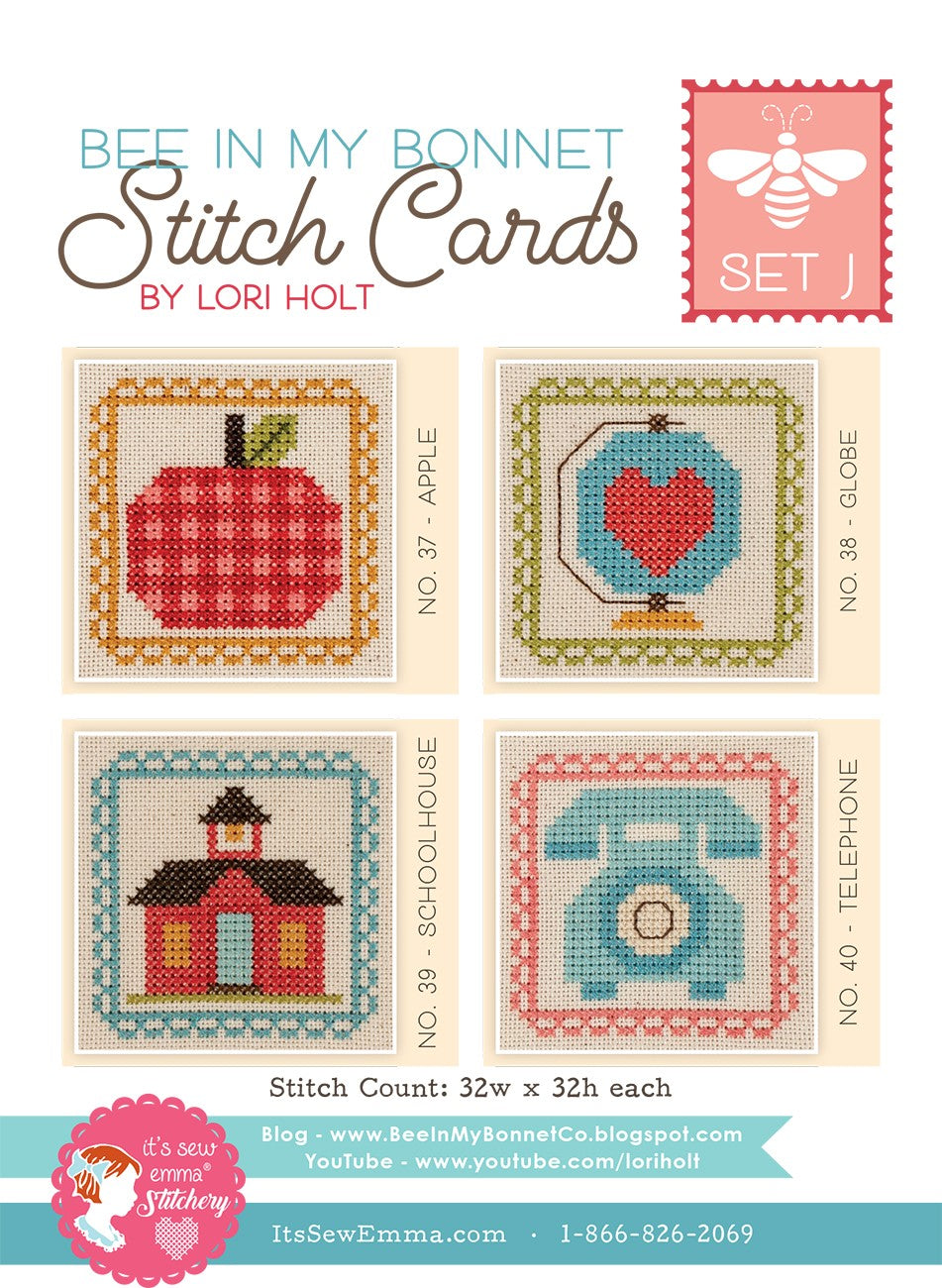 Bee in My Bonnet Stitch Cards Set J