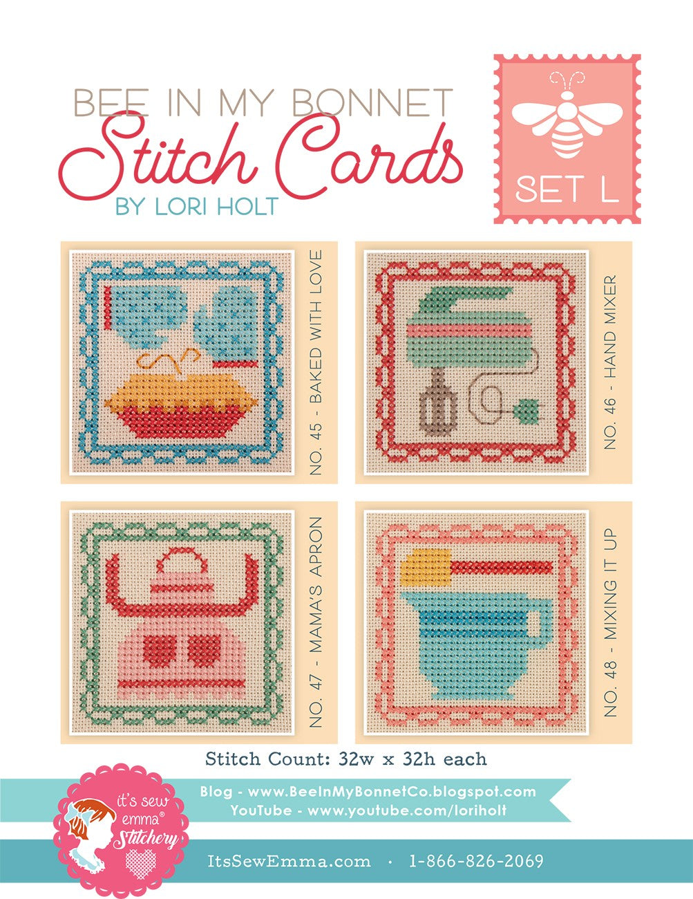 Bee In My Bonnet Stitch Cards Set L