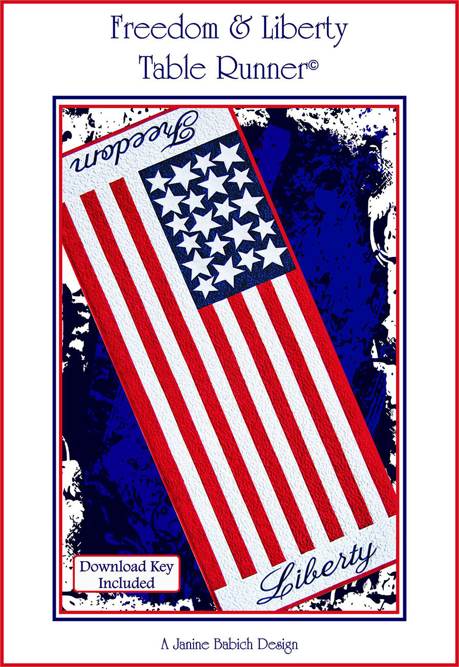 Freedom & Liberty Table Runner Machine Embroidery