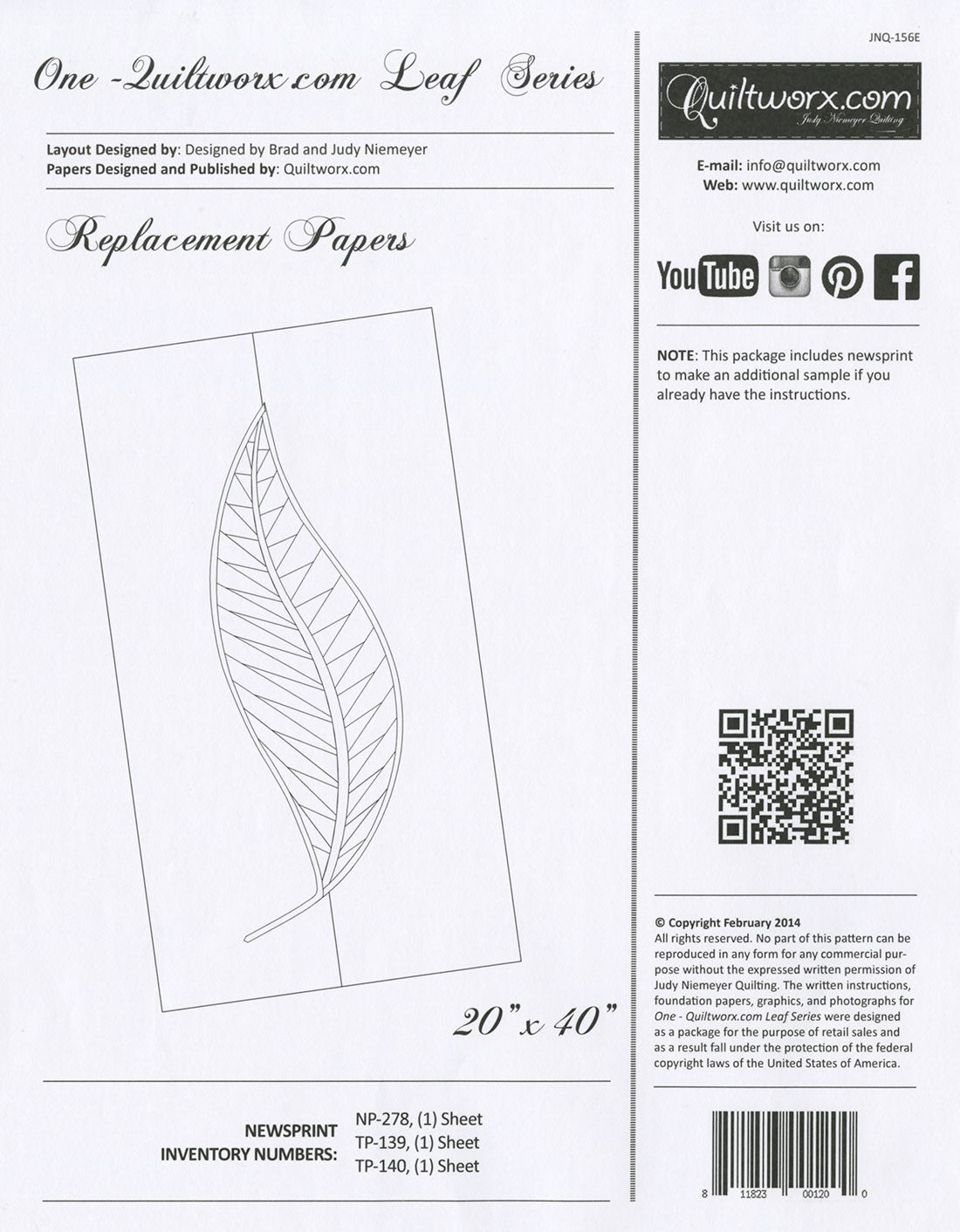 Extra Paper One - Quiltworx Leaf Series