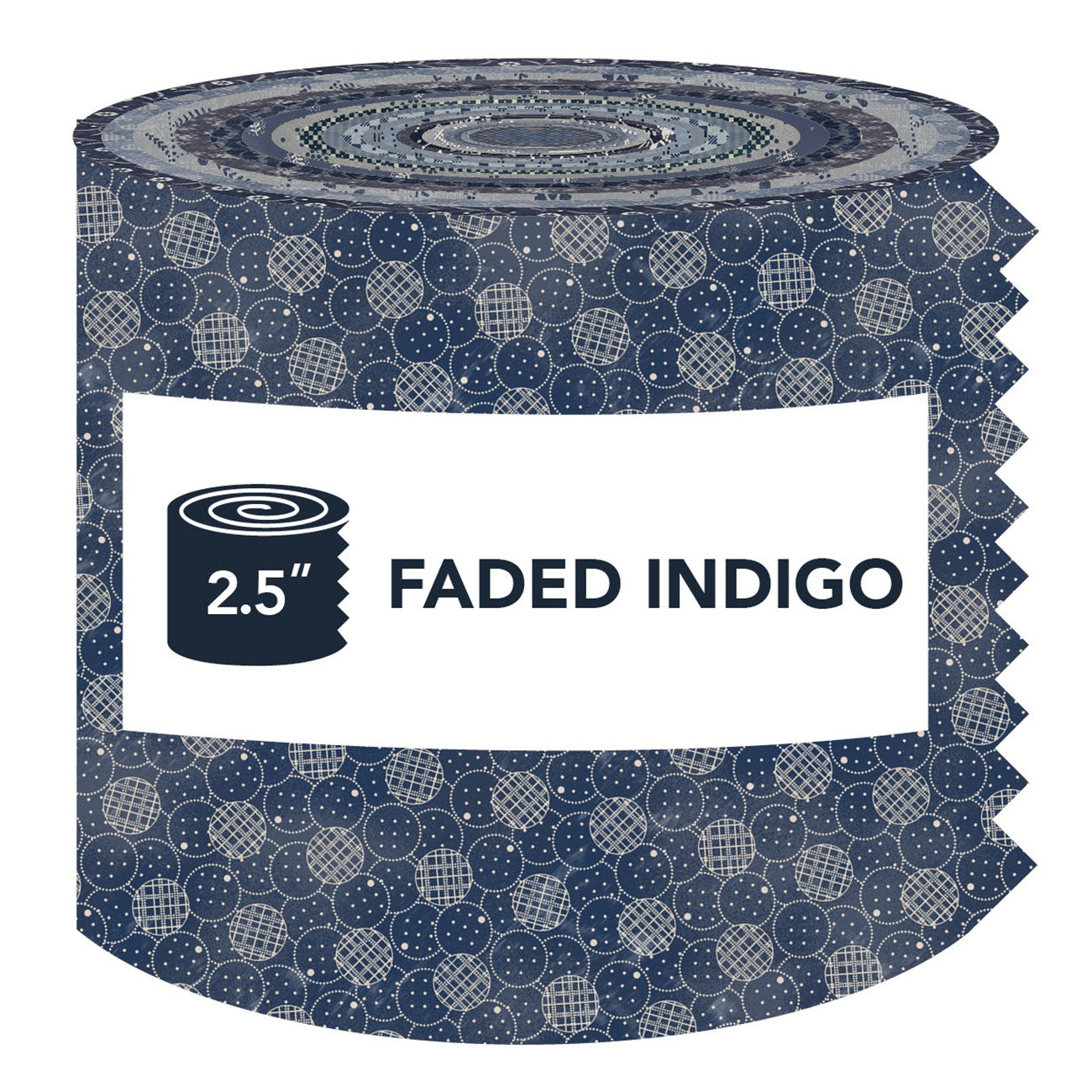 2.5in Strips Faded Indigo