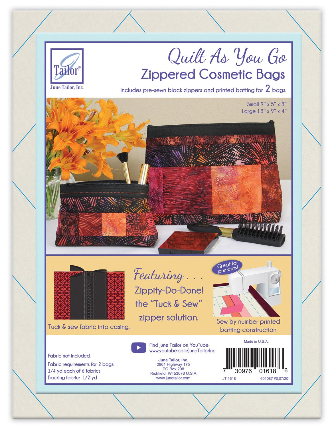 Zippity-Do-Done Cosmetic Bags QAYG Black Zip
