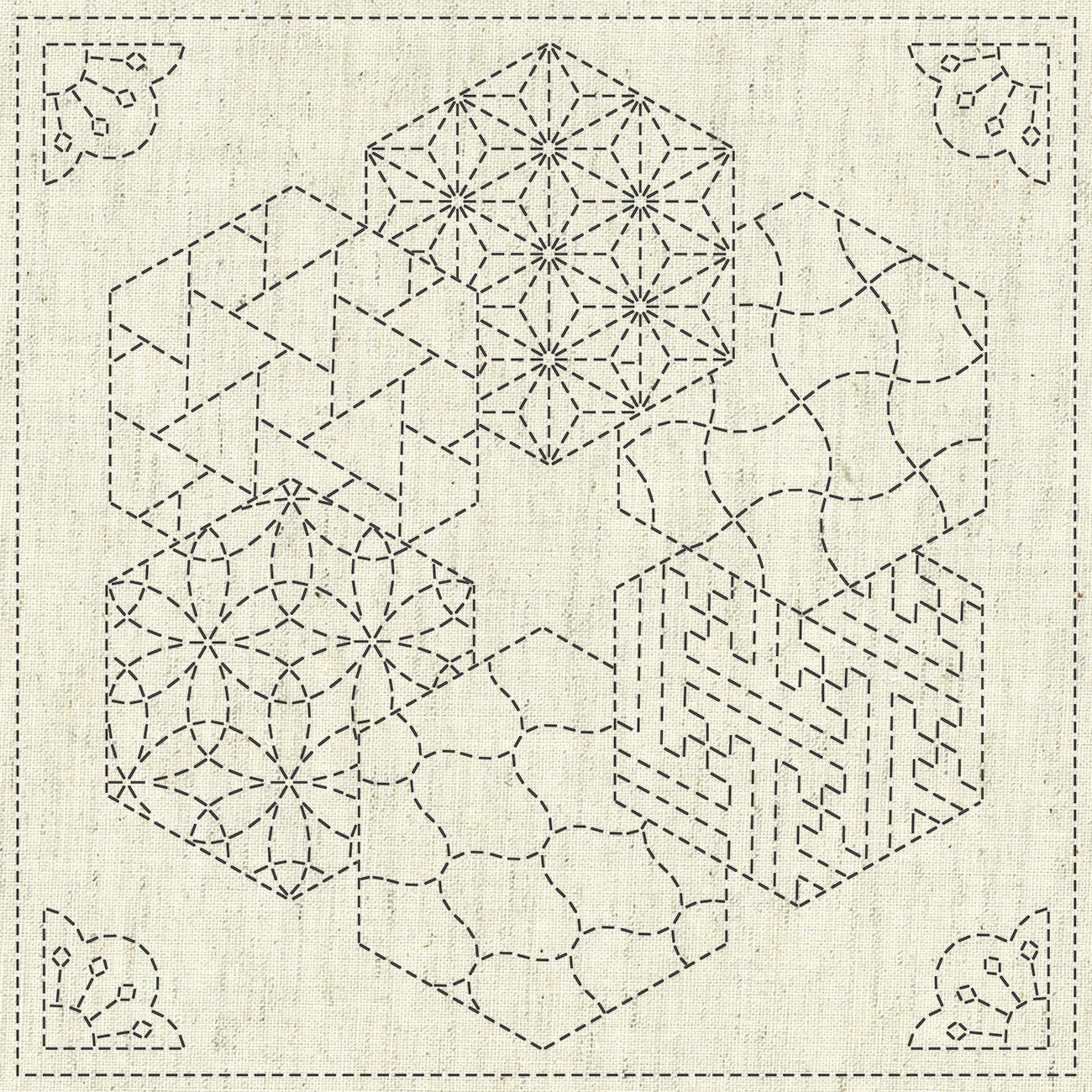 Sashiko Cloth - Kaza-Guruma 2