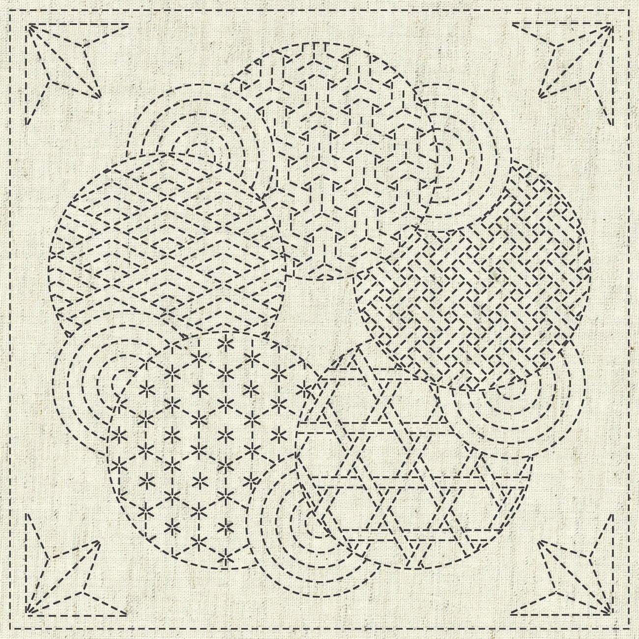 Sashiko Cloth - Kaza-Guruma 3