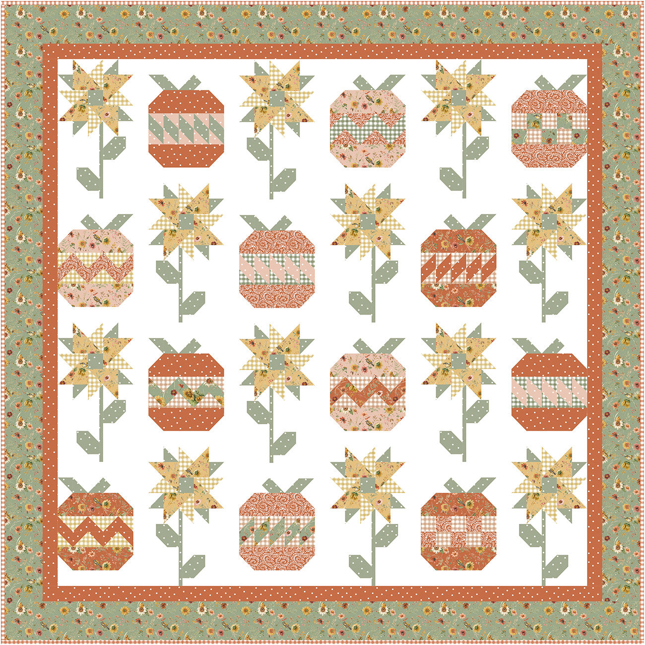 Sunflower Whispers Fall Garden Quilt Kit