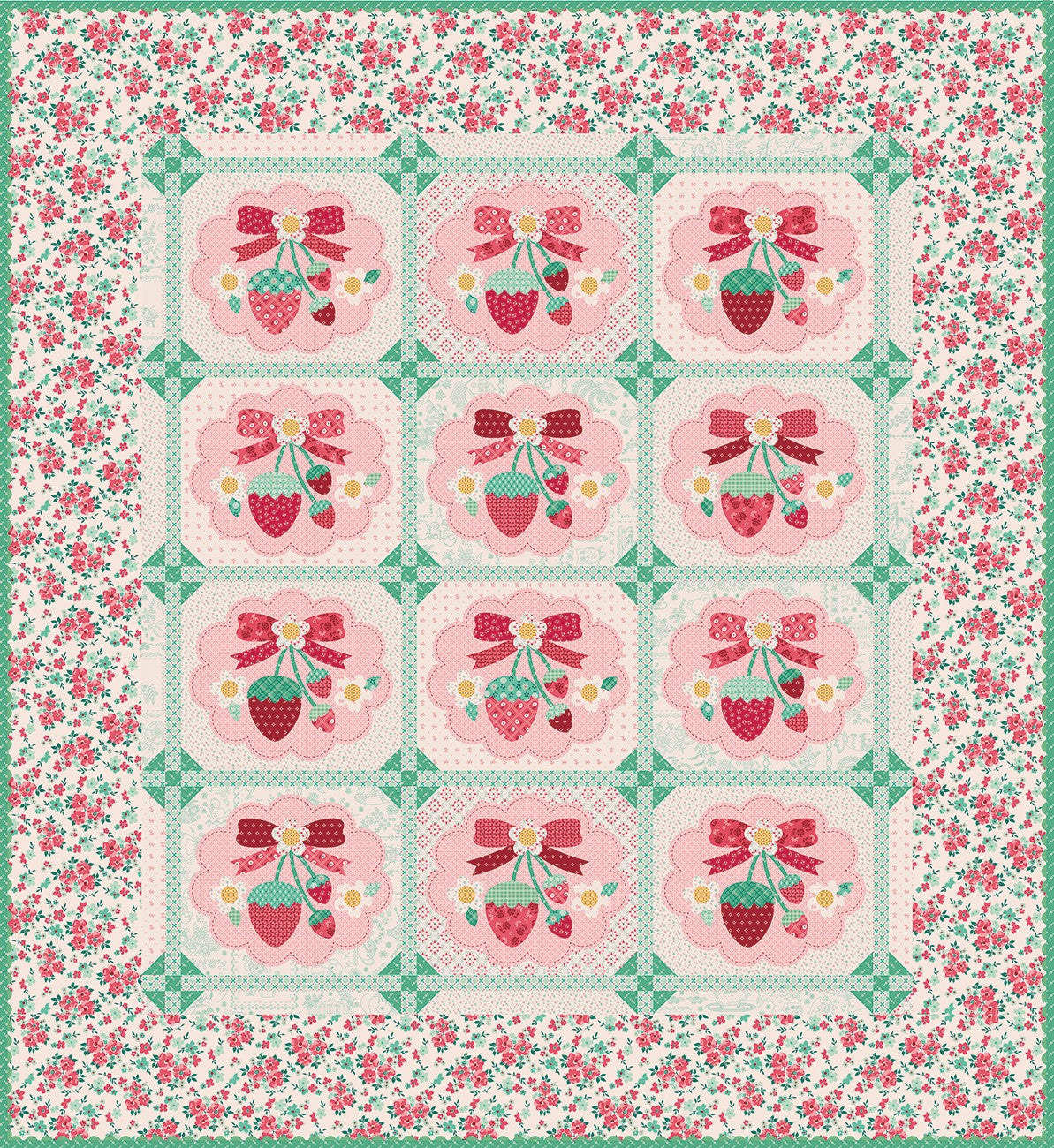 Berry & Sage Strawberry Crush Sew Along Quilt Kit