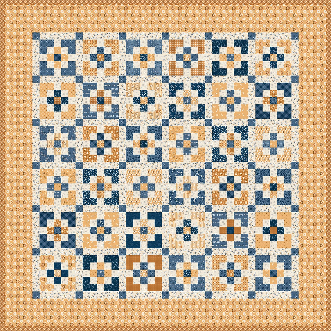 Denim & Daisy Charmed Table Topper or Baby Quilt Kit