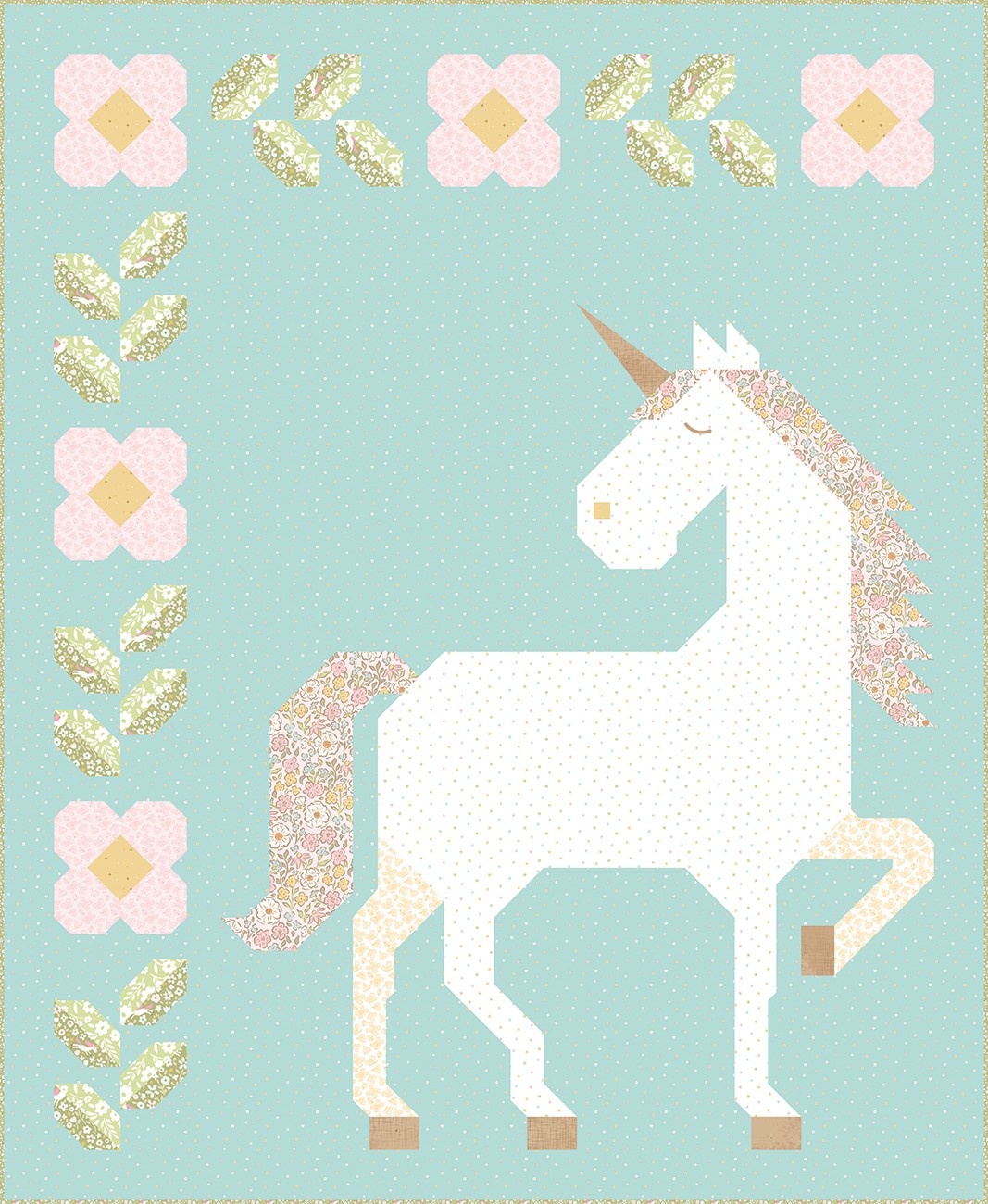 Unicorn Garden Quilt Kit - Little Posies