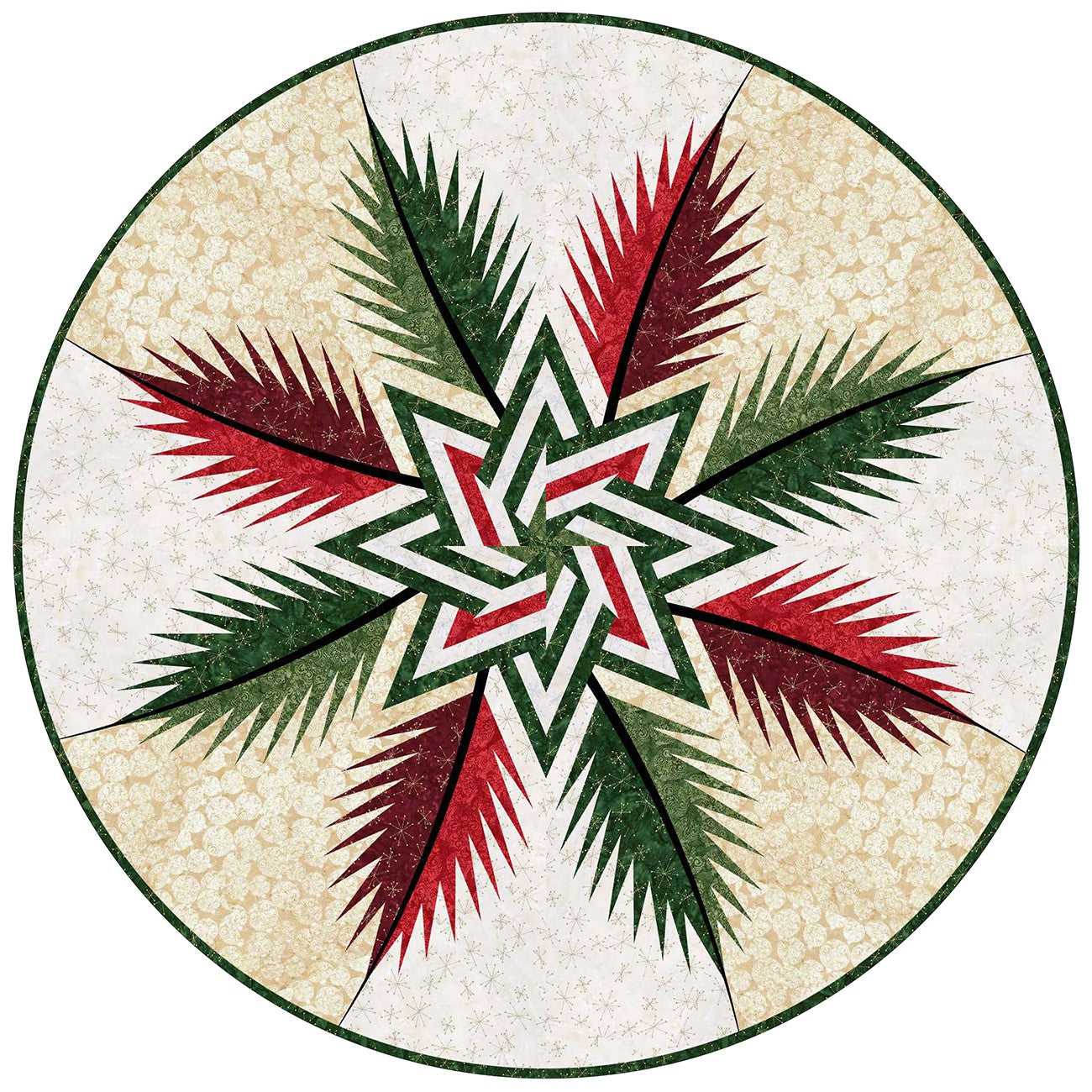 Holiday Sparkle Prickly Pinecones Tree Skirt Kit