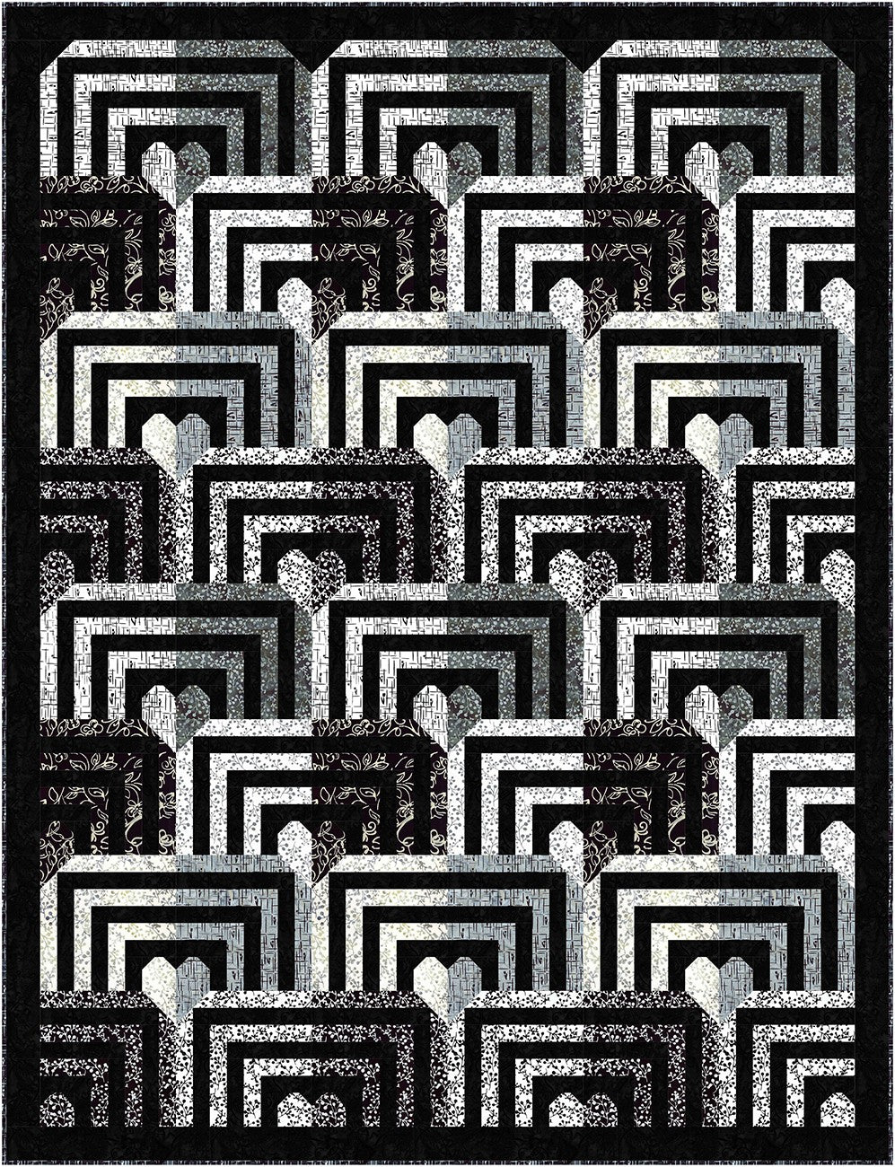 Batiks Flora Noire In My Heart Quilt Kit