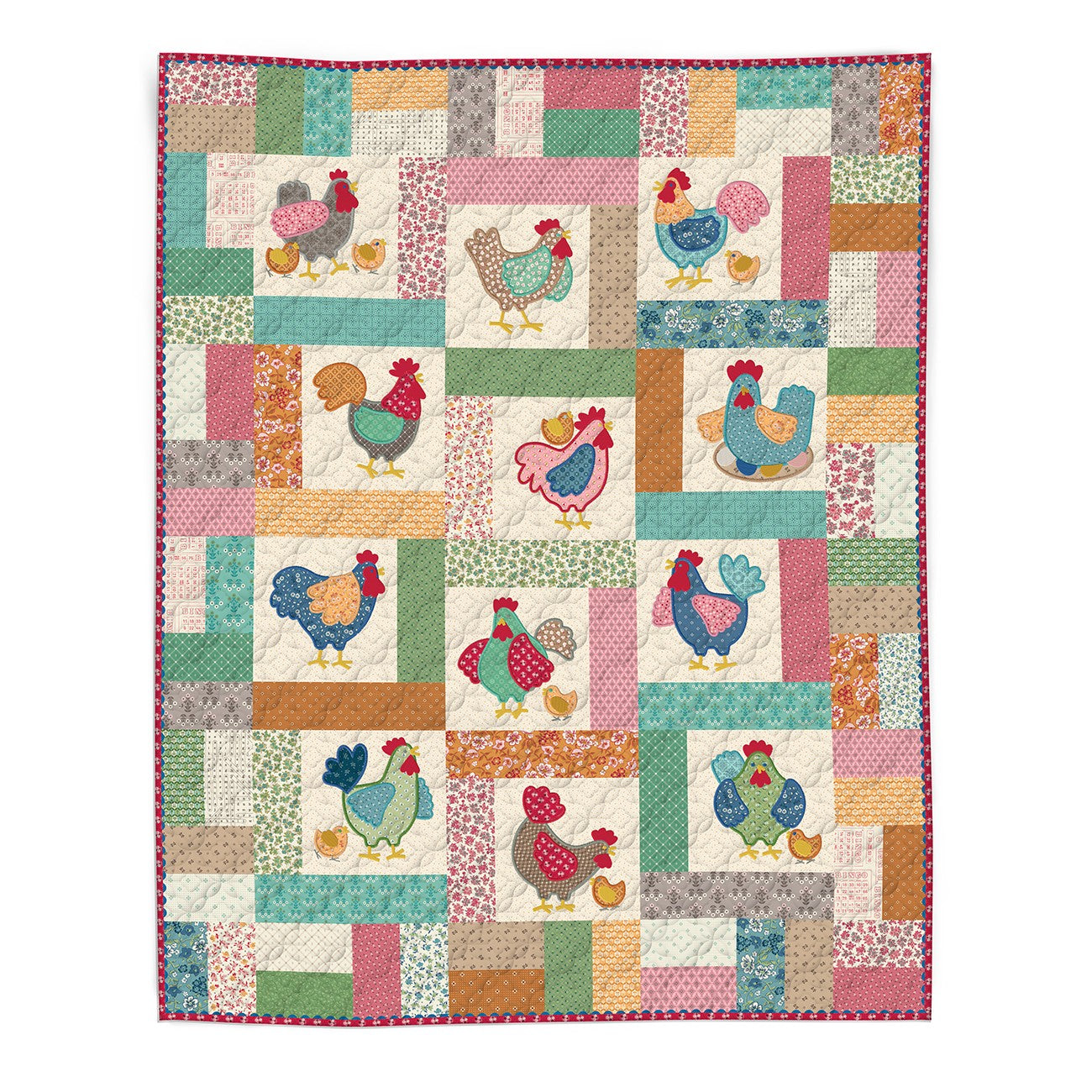 Machine Embroidery Chicken Salad Quilt - FABRIC ONLY KIT using Family Reunion