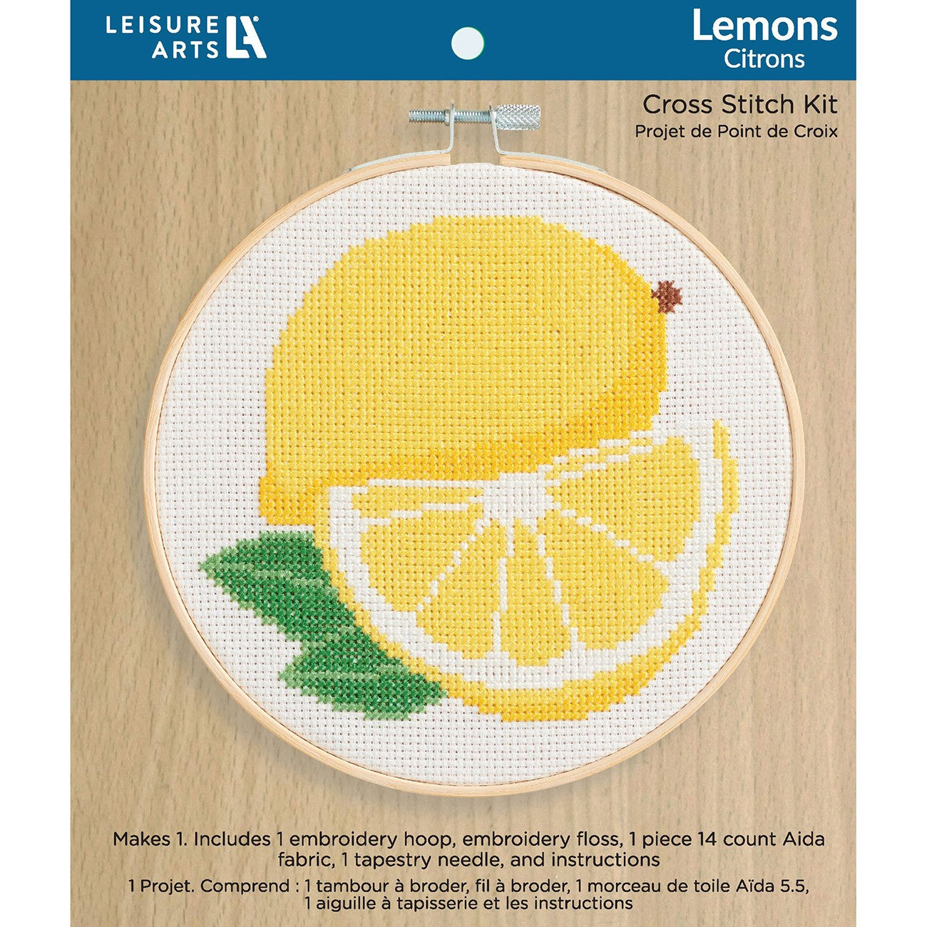 Leisure Arts Kit Cross Stitch 6" Lemons