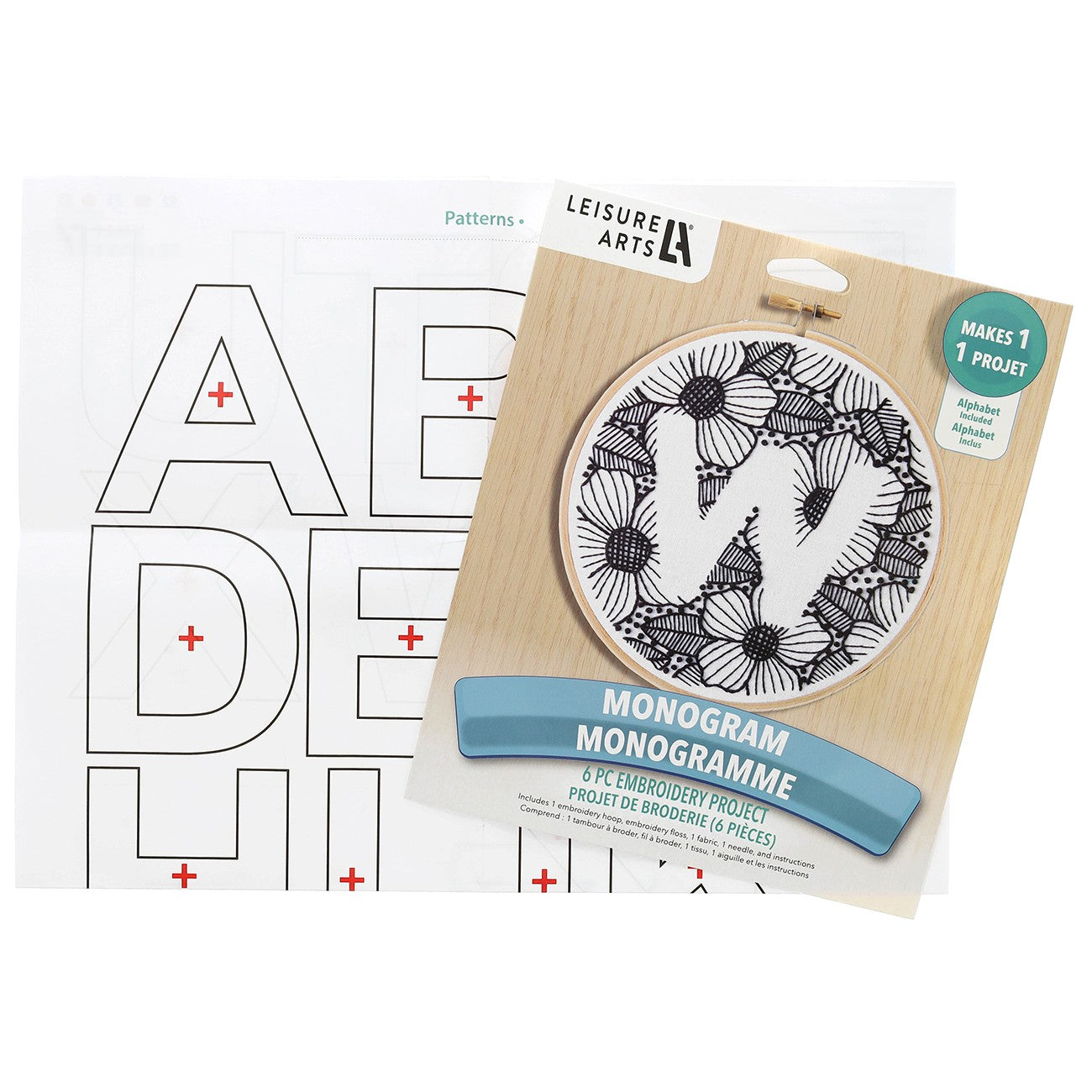 Leisure Arts Embroidery Kit 6" Monogram