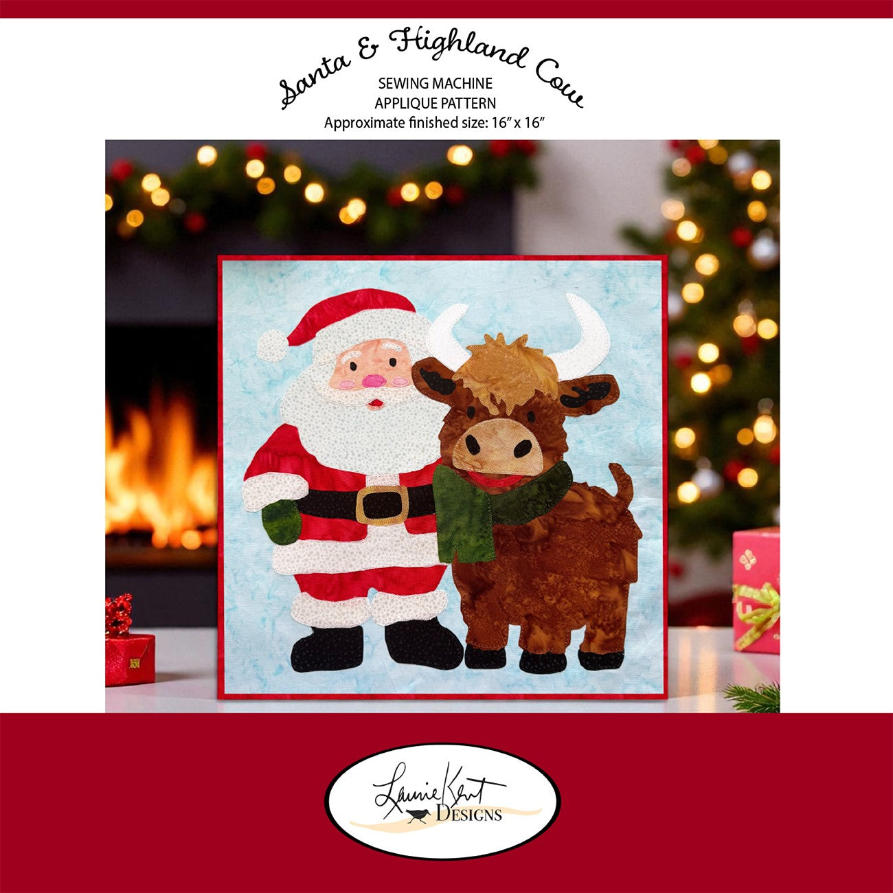 Santa & Highland Cow - Sewing Applique Design