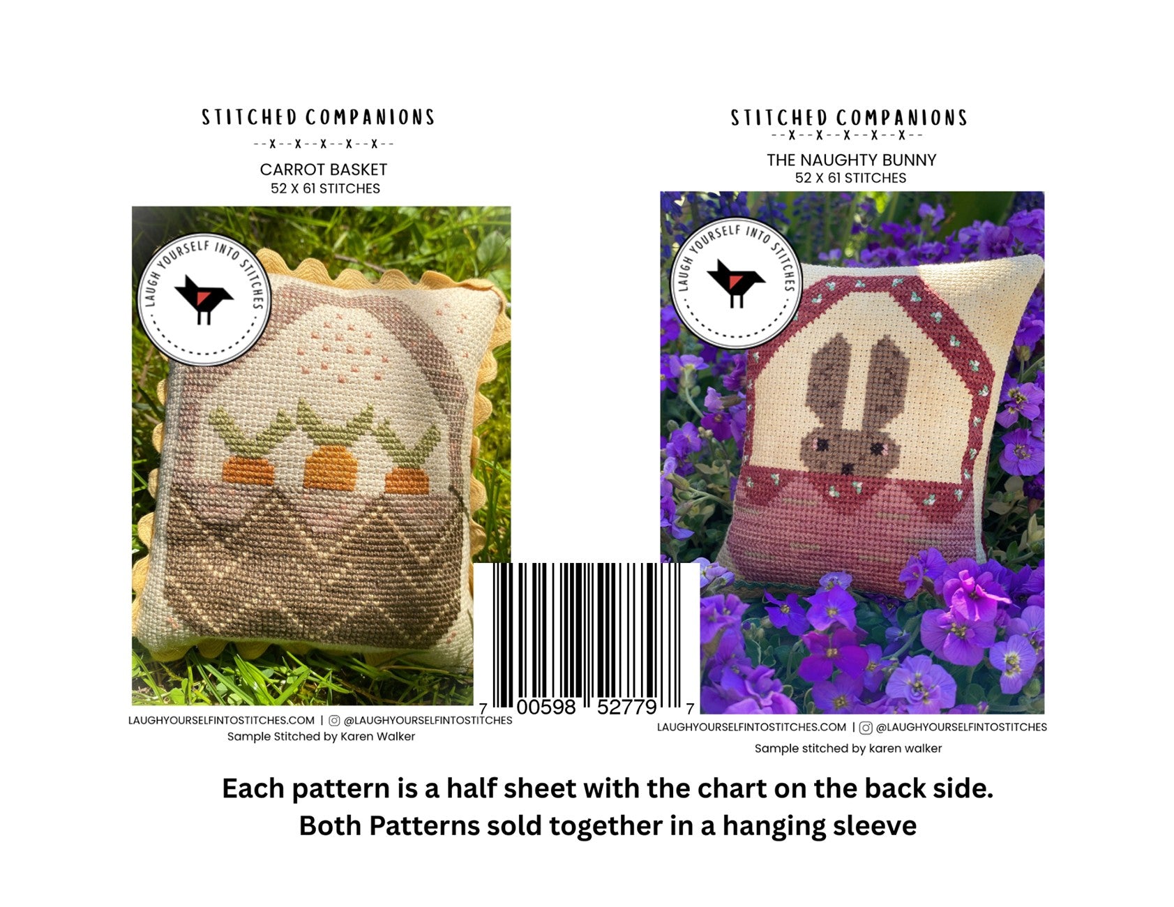 Stitched Companions Naughty Bunny and Carrot Basket