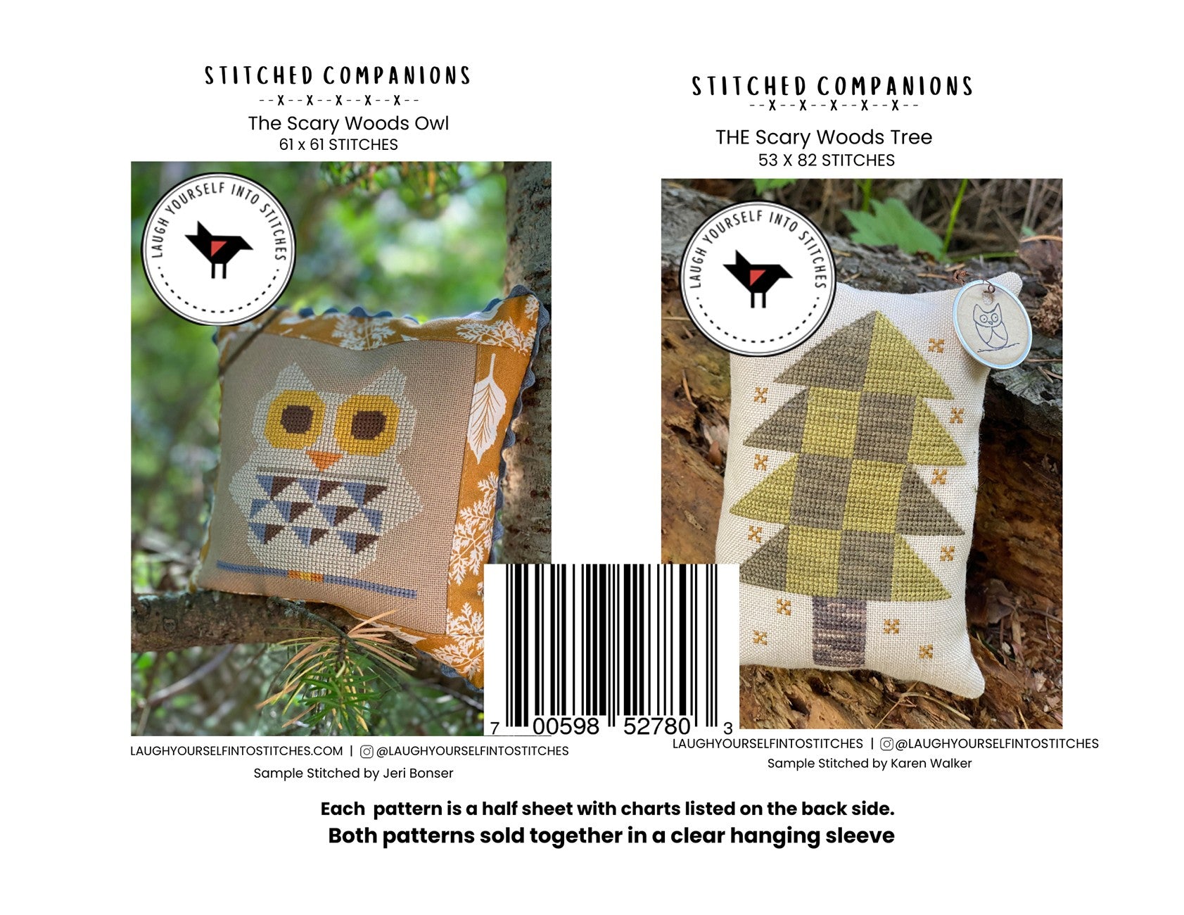 Stitched Companions The Scary Woods Owl and The Scary Woods Tree