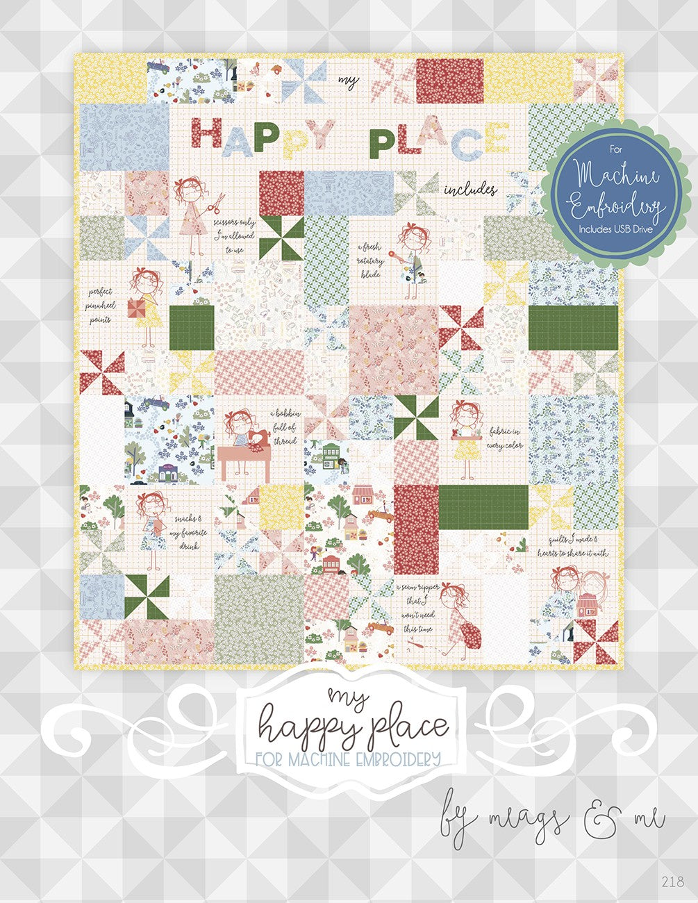 My Happy Place USB for Machine Embroidery