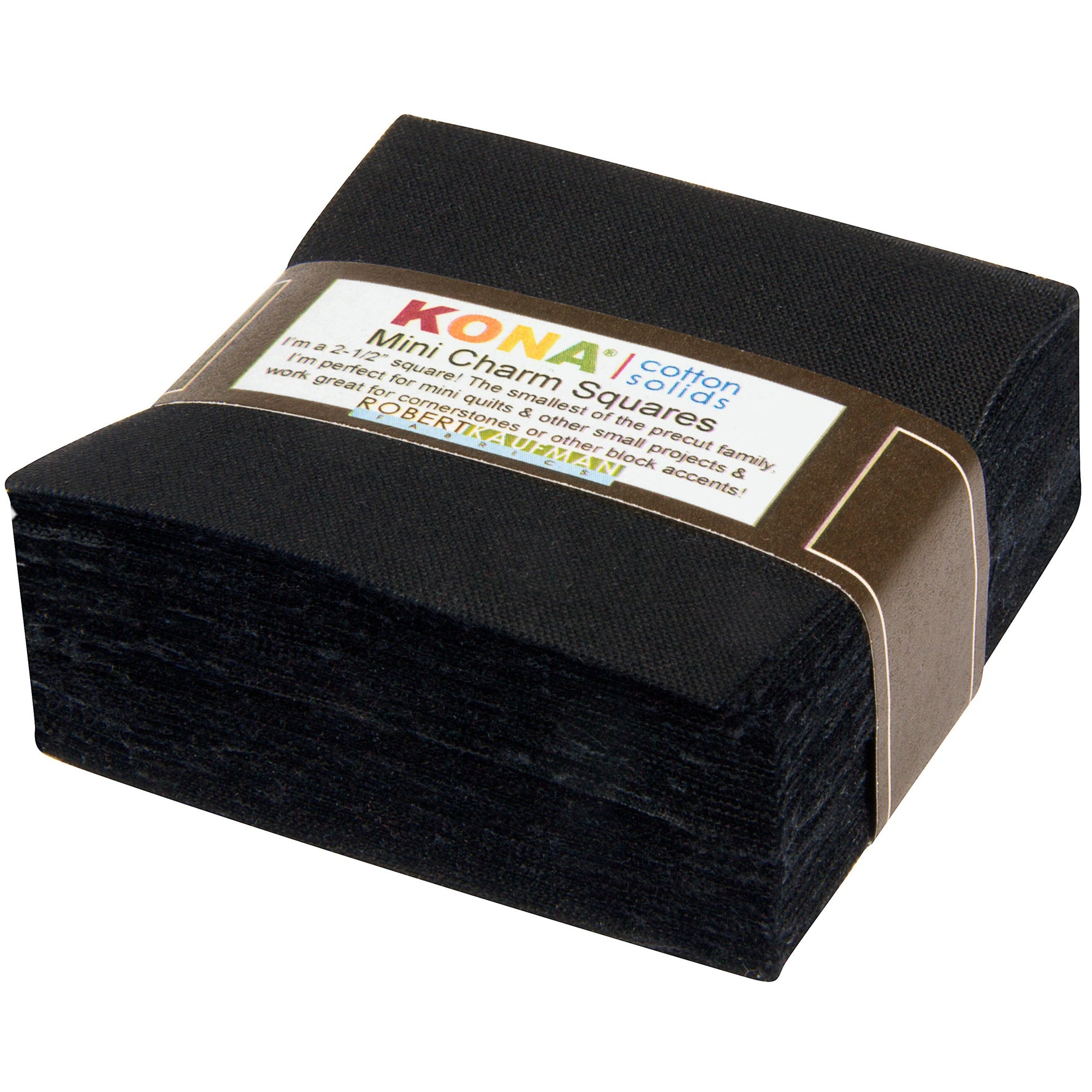2.5in Mini Squares Kona Cotton All Black 84pcs