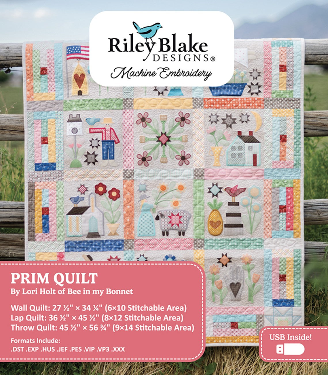 Lori Holt - Prim Quilt - Machine Embroidery USB