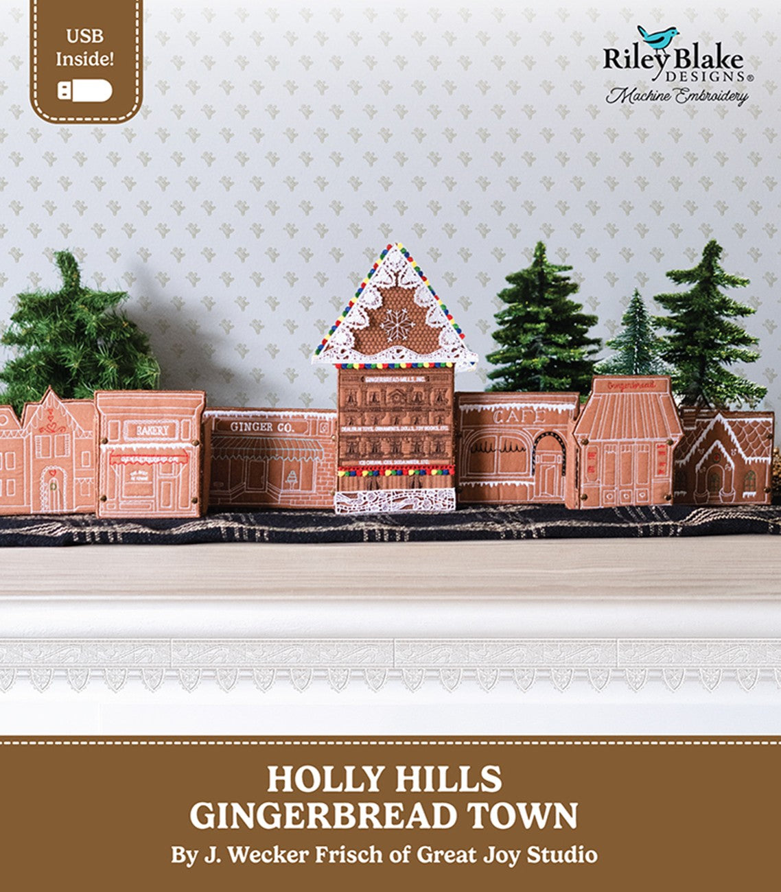 Holly Hills Gingerbread Town by Janet Wecker Frisch - Machine Embroidery