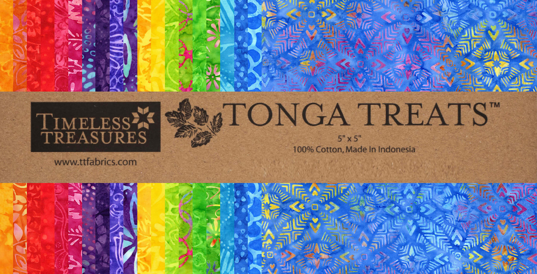 5in Squares Tonga Batik Happy, 20pcs/bundle