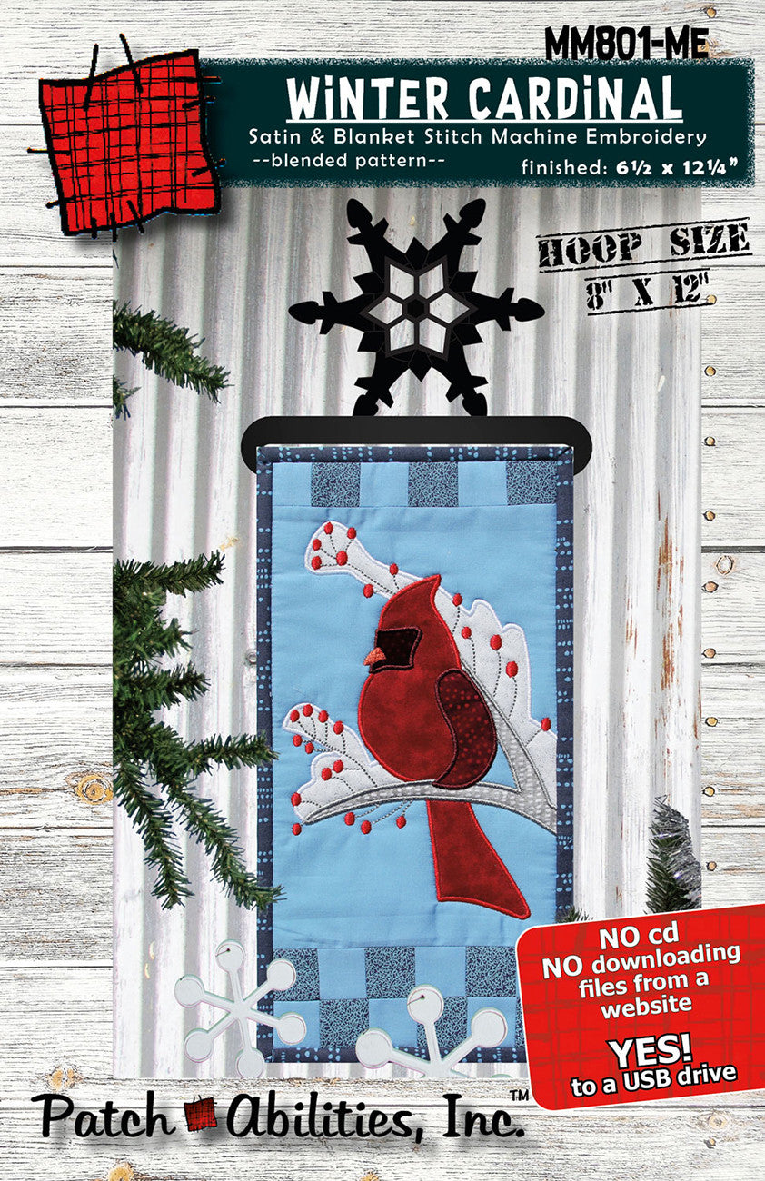 Winter Cardinal Machine Embroidery Version