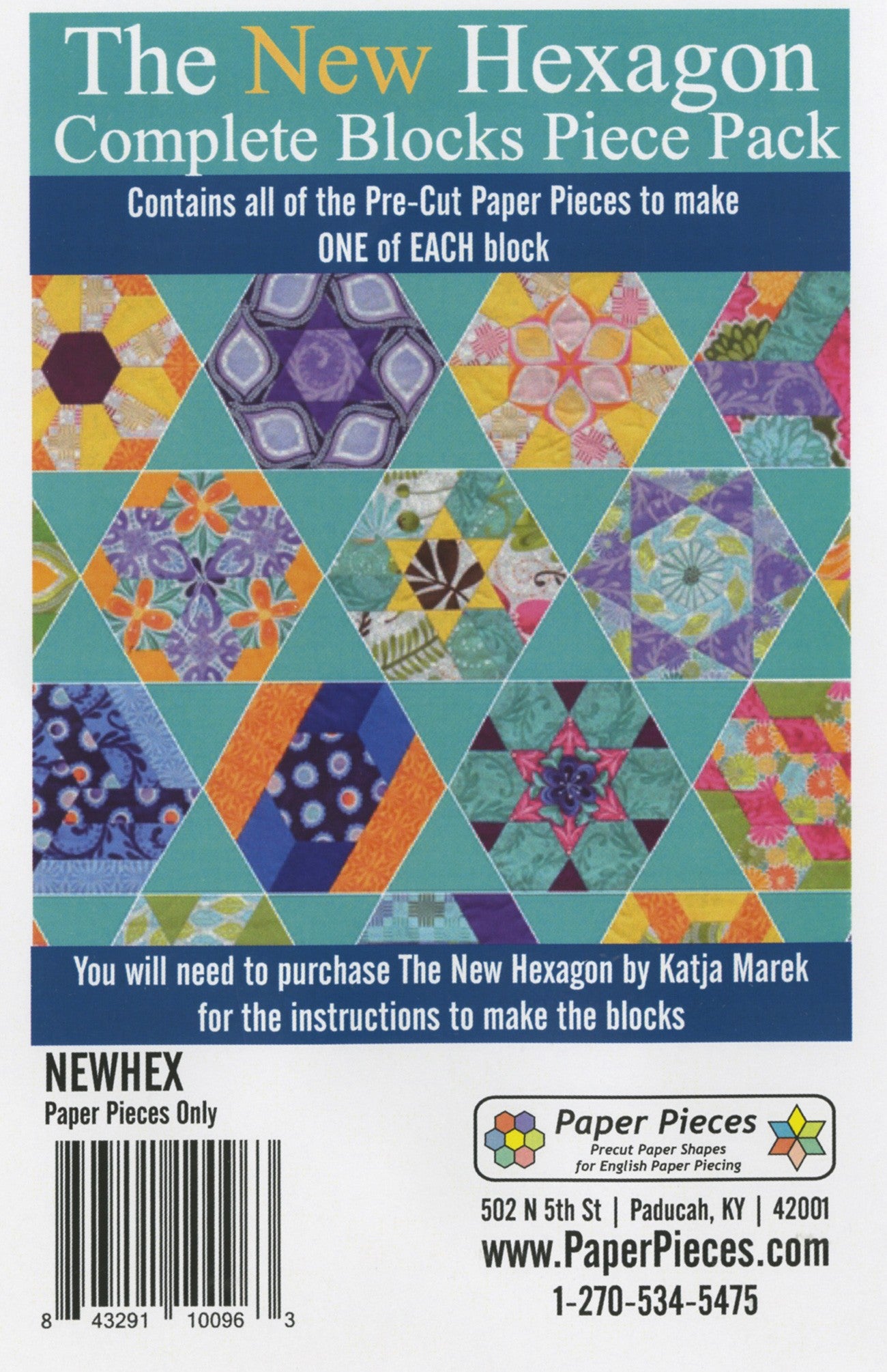 The New Hexagon Paper Piece Fabric Cutting Template Set