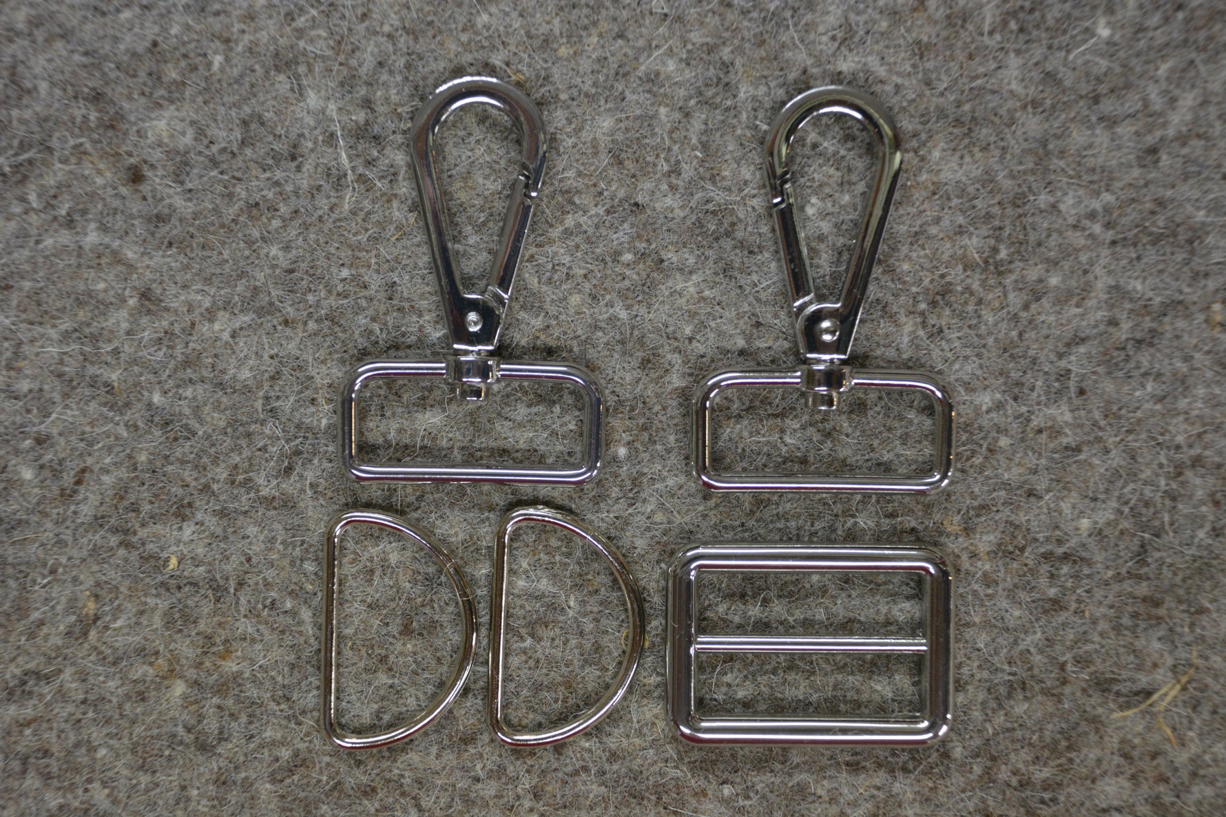 Silver 1-1/4in Wide Bag Strap Hardware 5pc