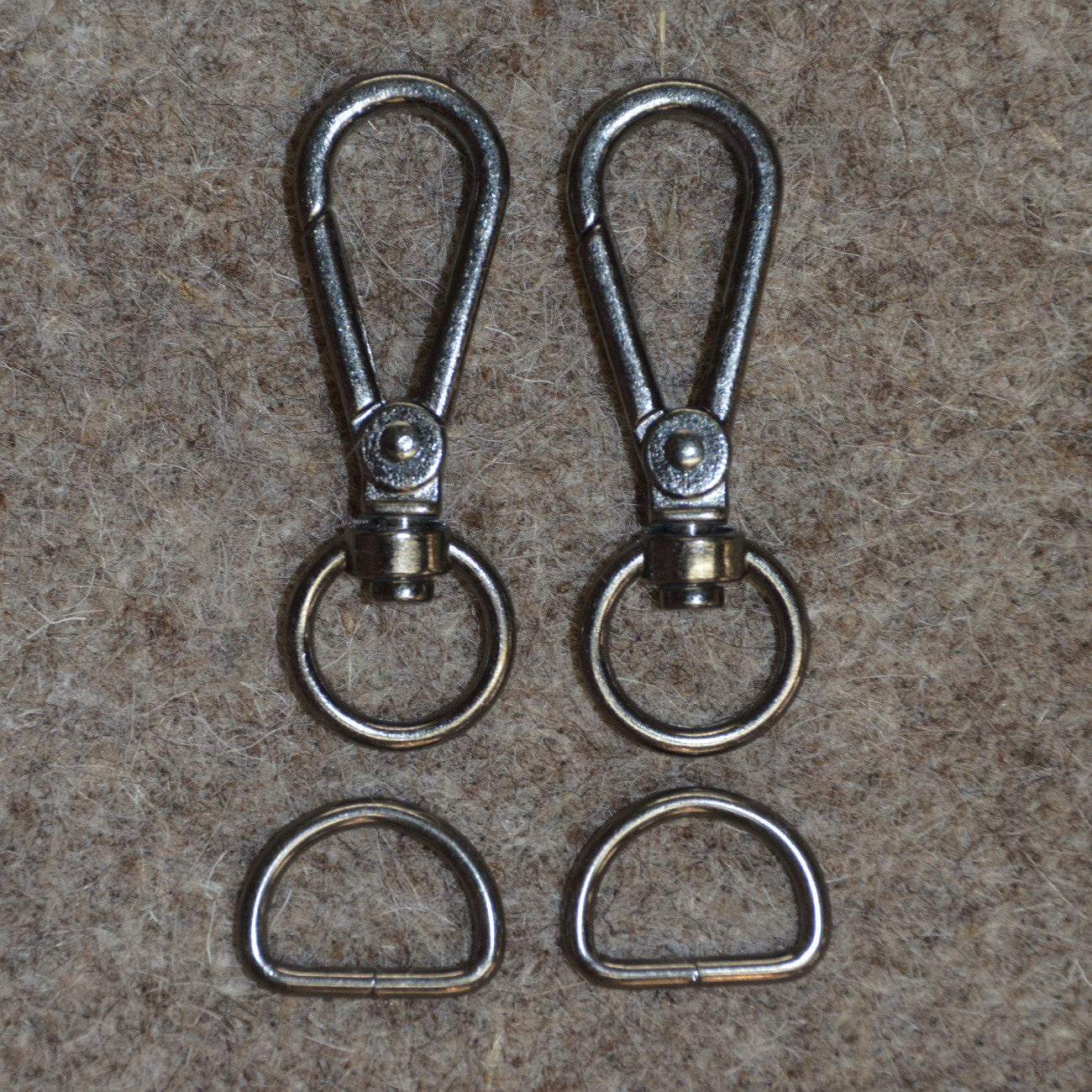 Black 1/2in Narrow Back Strap Hardware 4pc