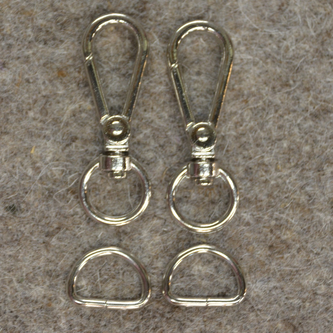 Silver 1/2in Narrow Back Strap Hardware 4pc