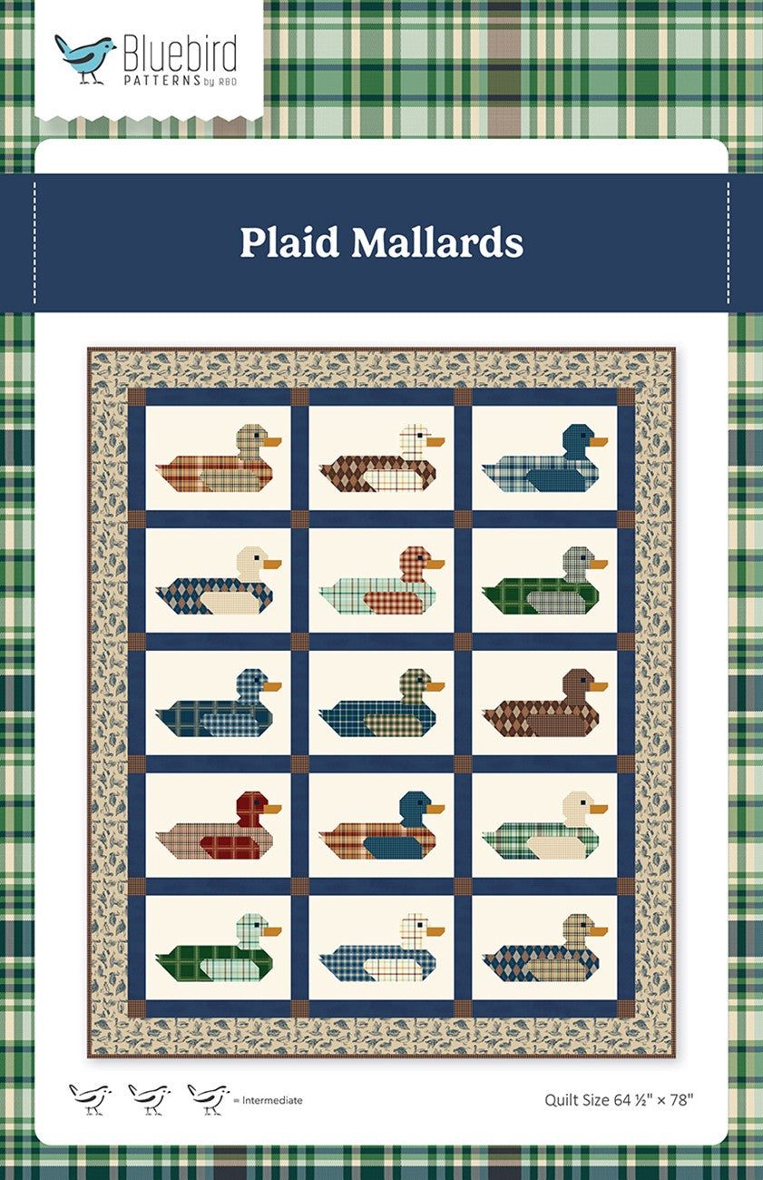 Bluebird Patterns Plaid Mallards Quilt Pattern