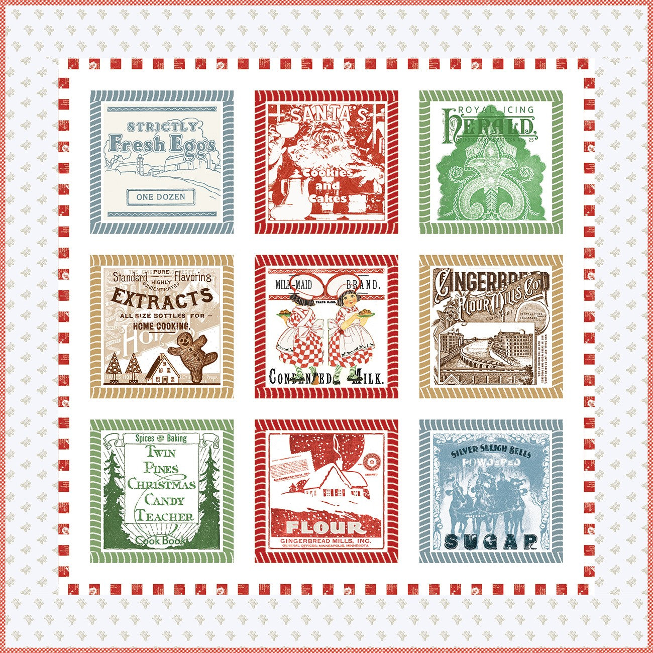 J. Wecker Frisch Flour Sack Large Patch Panel Quilt Pattern