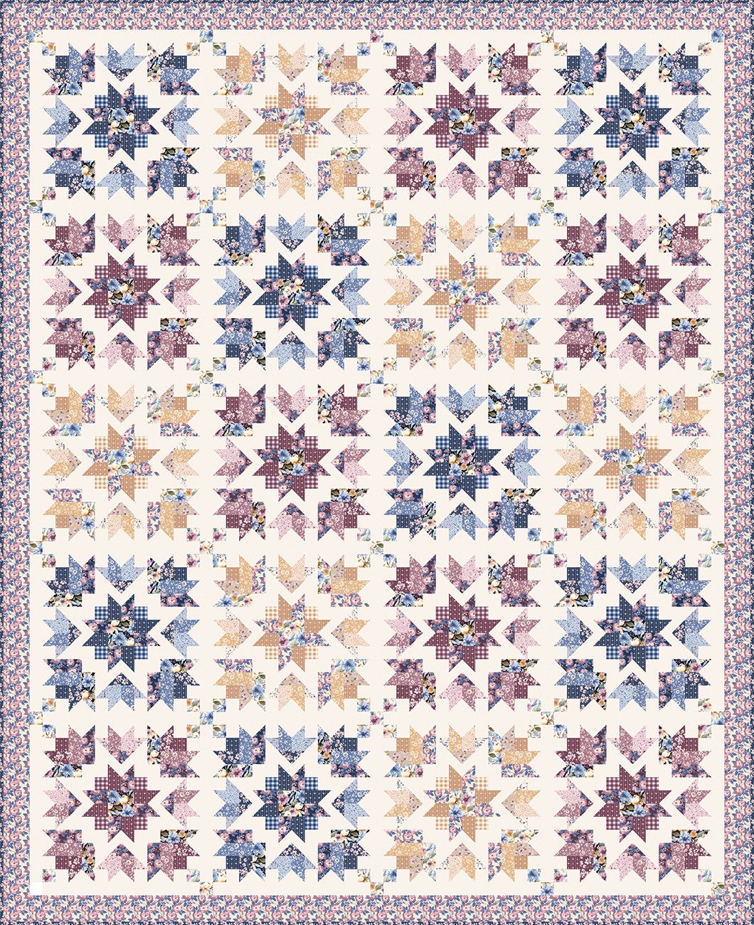 Modern Prairie Stars in the Garden Quilt Pattern