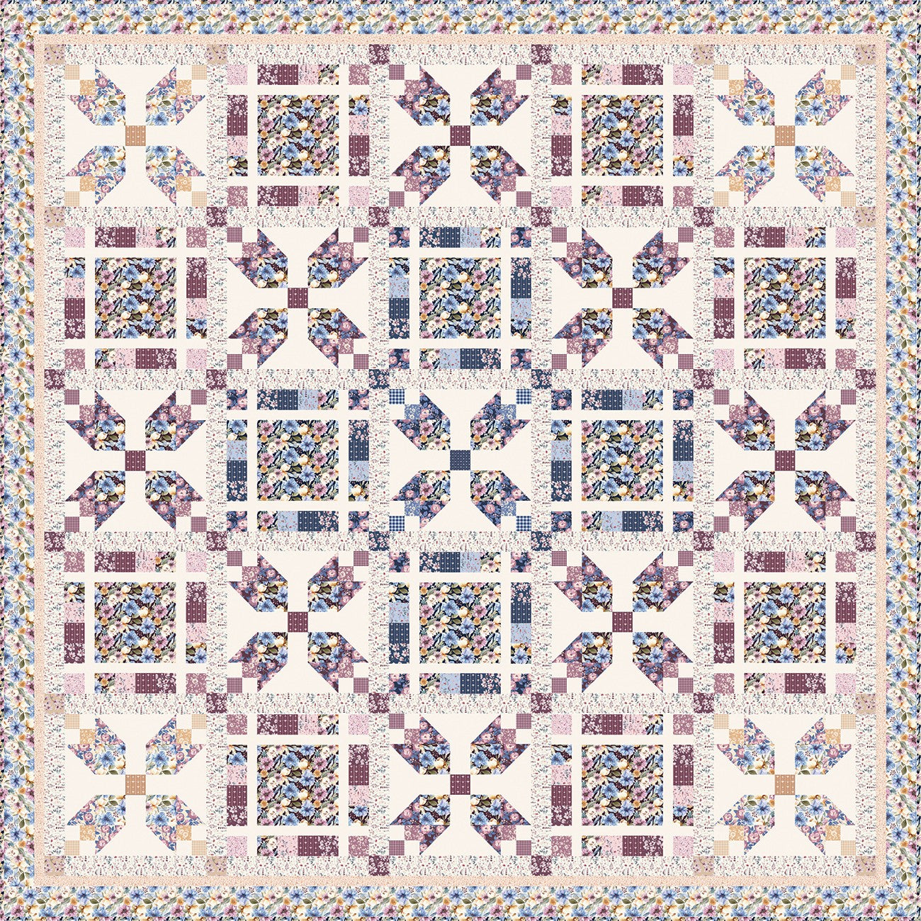 Modern Prairie Twilight Tulips Quilt Pattern