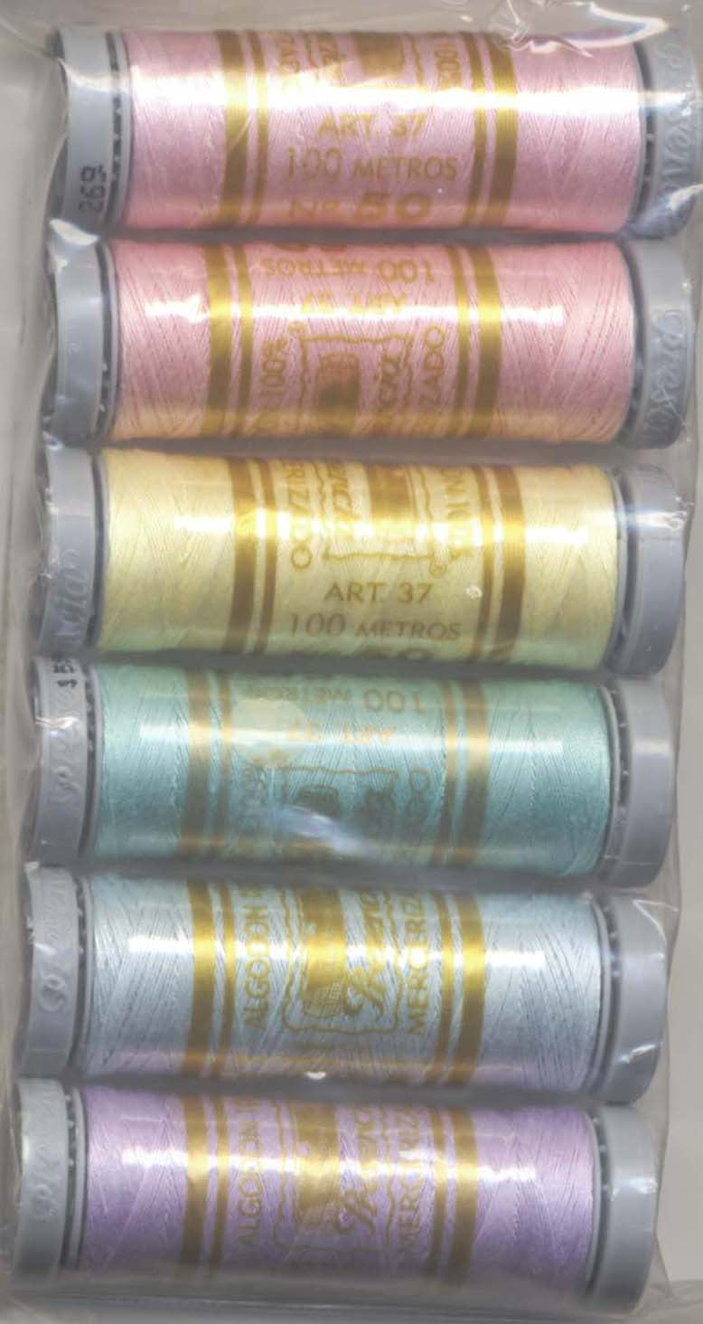Cotton Sewing Thread Sampler 3-ply 50wt 100m/109yds Pastel