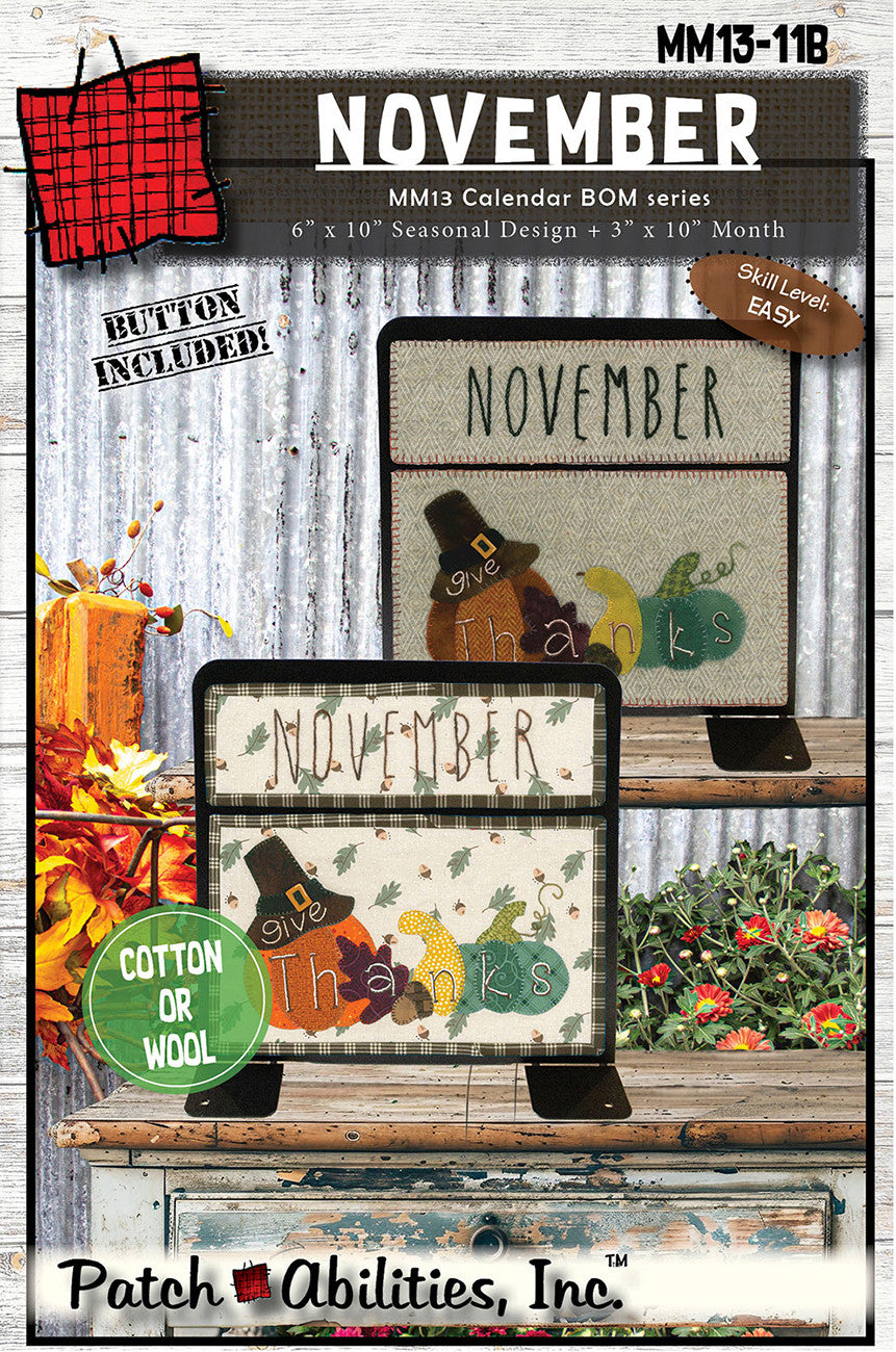 November Calendar Series Block of the Month with Buttons