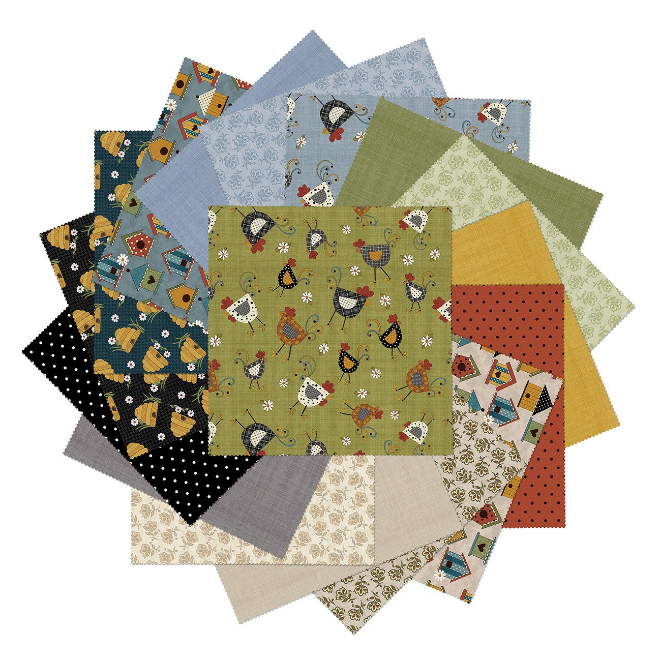 10in Squares Prairie Chicks, 42pcs/bundle