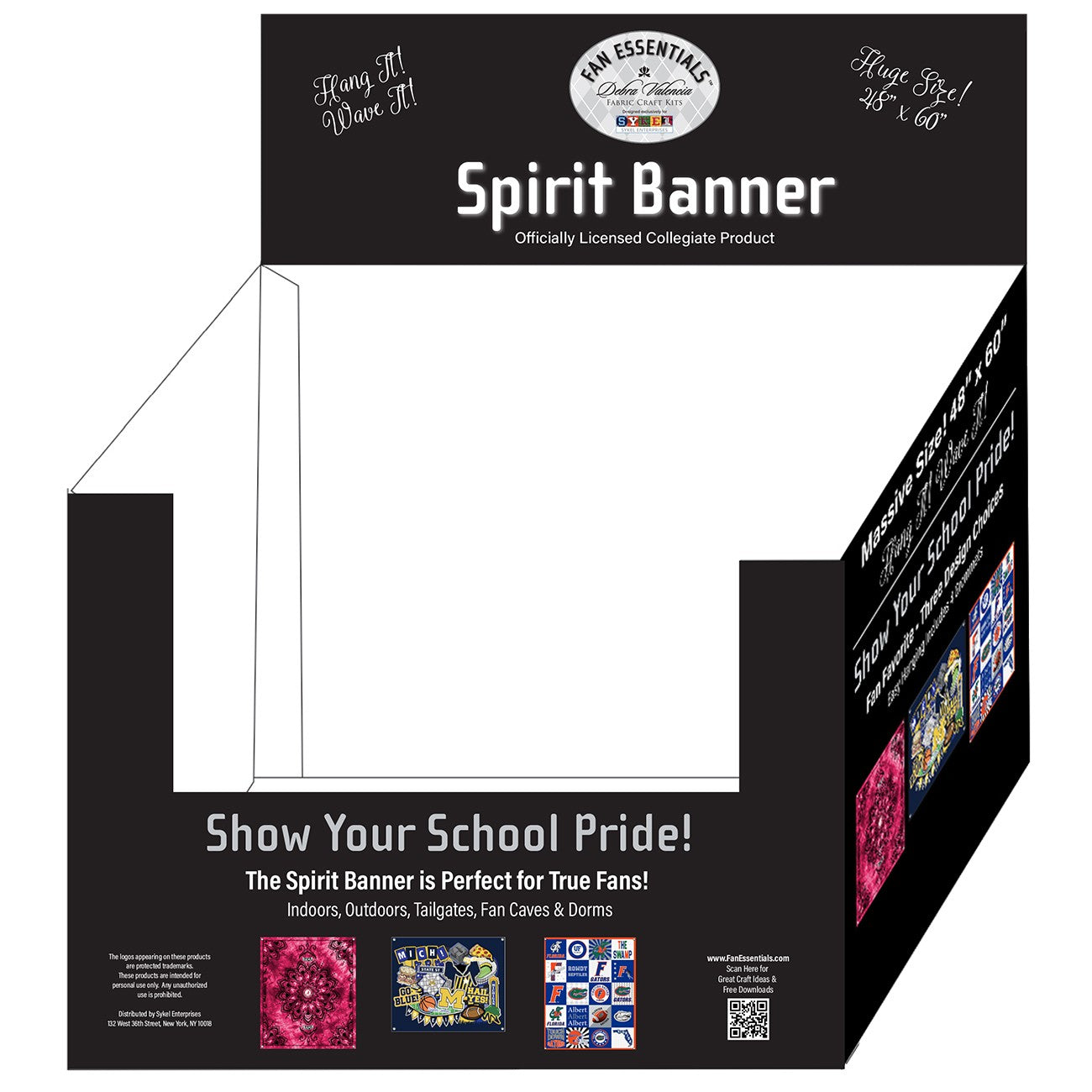 Counterop Spirit Banner Display Box, can hold 24 spirit banners