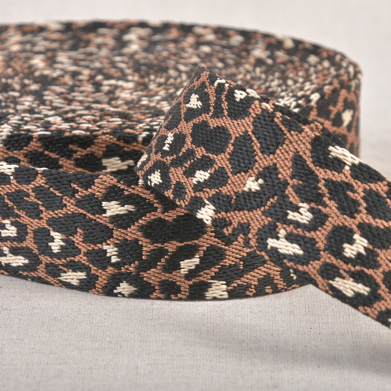 Animal Print Webbing Jaguar Tan 1-1/2in x 16yds