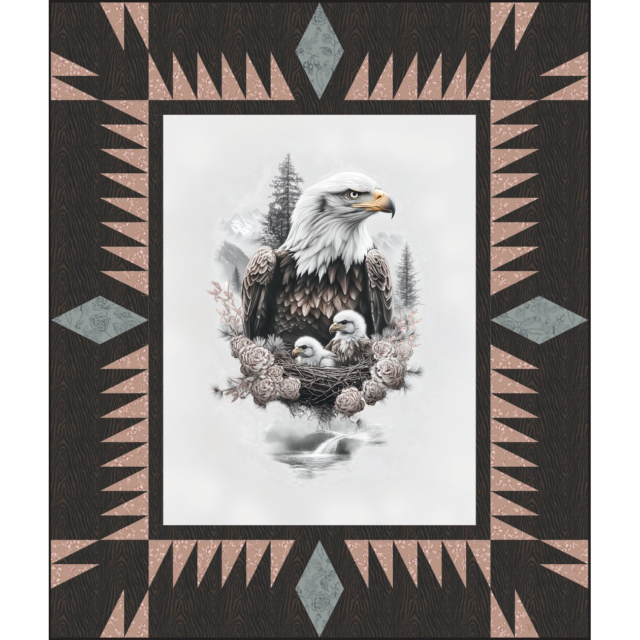 Eagle's Nest Digitally Printed Quilt Panel Sample