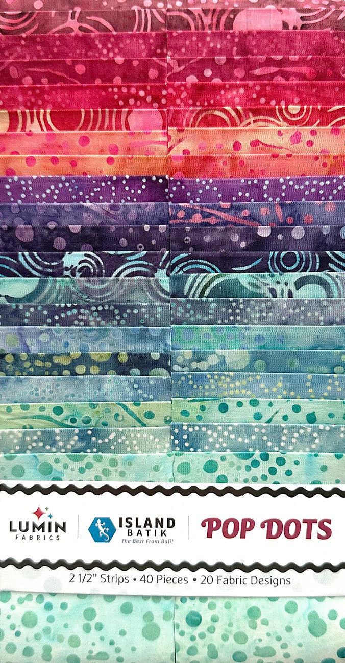 2.5in Strips Pop Dots 40pcs 2 Pieces of Each Print