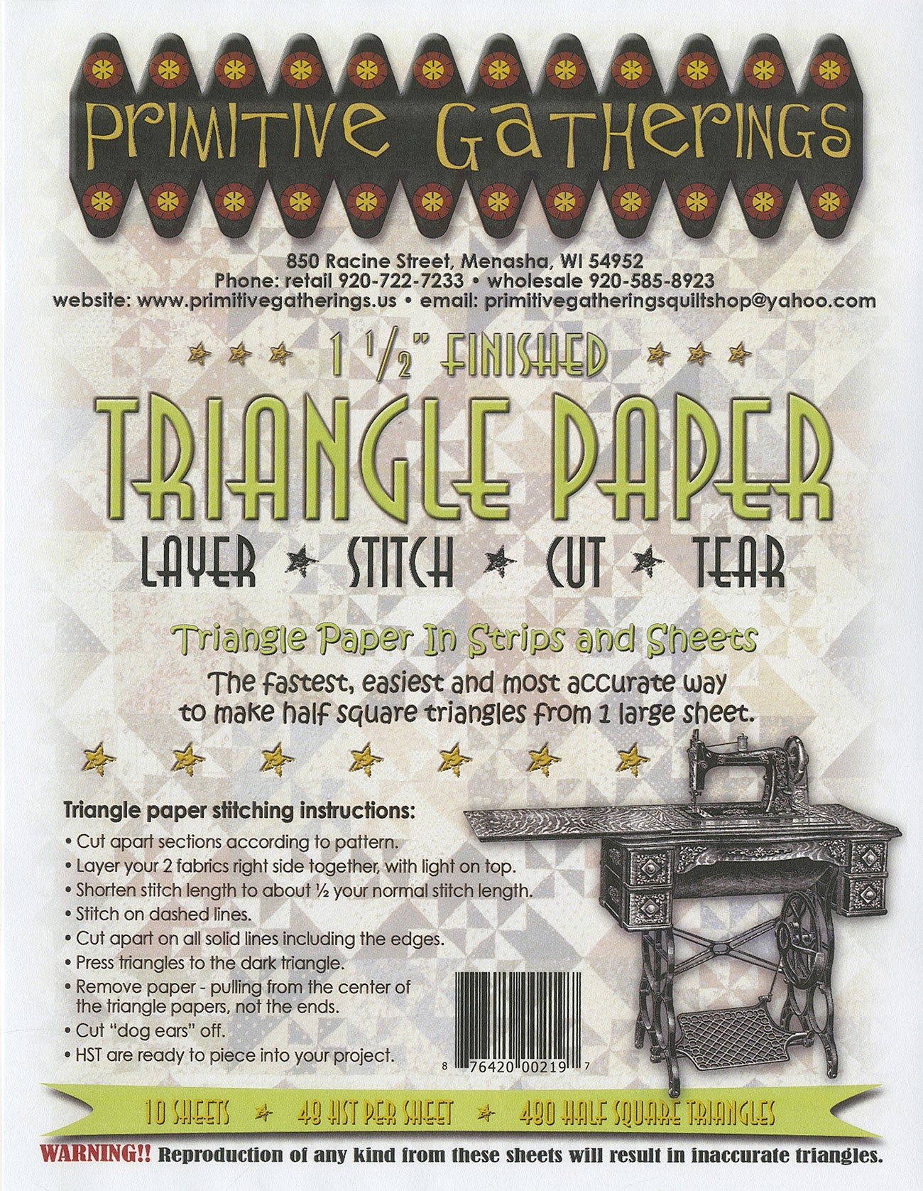 1-1/2in Triangle Paper