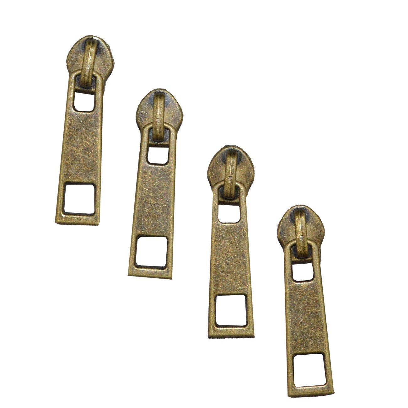Bronze Zipper Pulls, Pack of 4