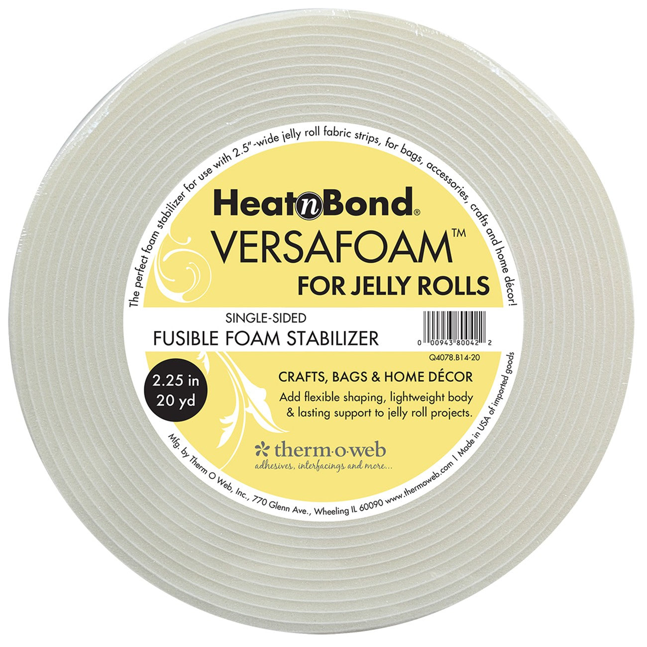 VersaFoam Single-Sided Fusible Foam Stabilizer for Jelly Rolls 2-1/4in x 20yds