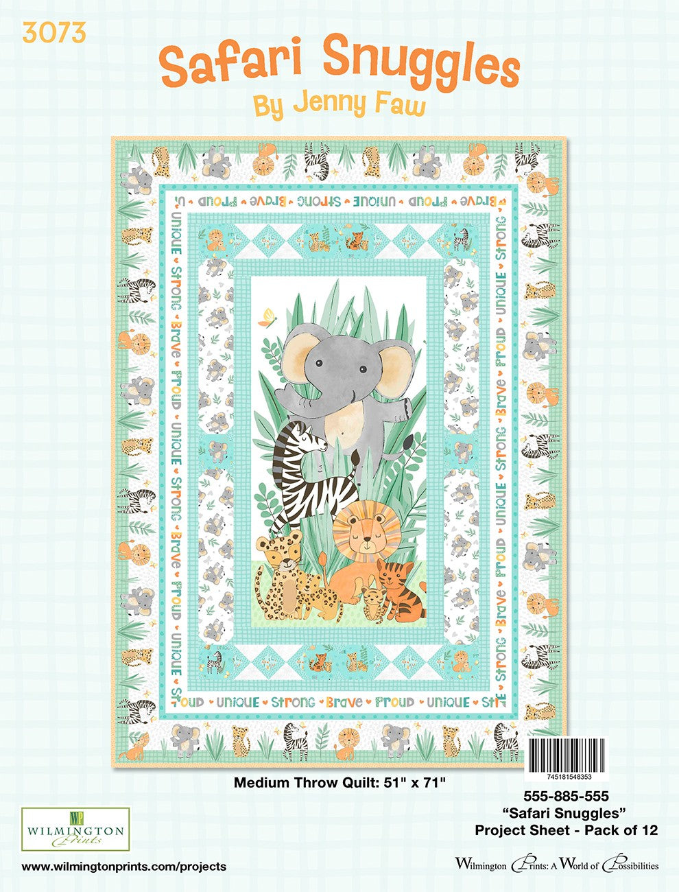 Project Sheet Safari Snuggles 12 per package, 1 pack per store