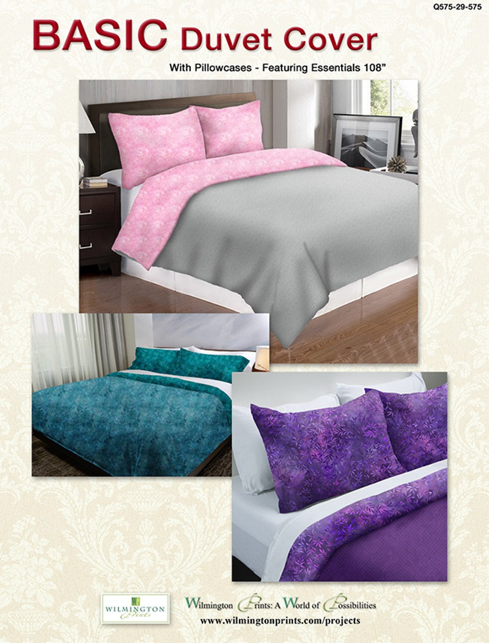 Basic Duvet Cover w/Pillowcases, Free Download below, will NOT SHIP.