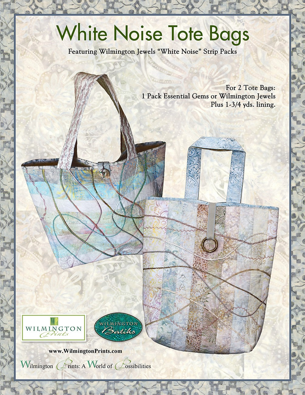 White Noise Tote Bags, Free Download below, will NOT SHIP.