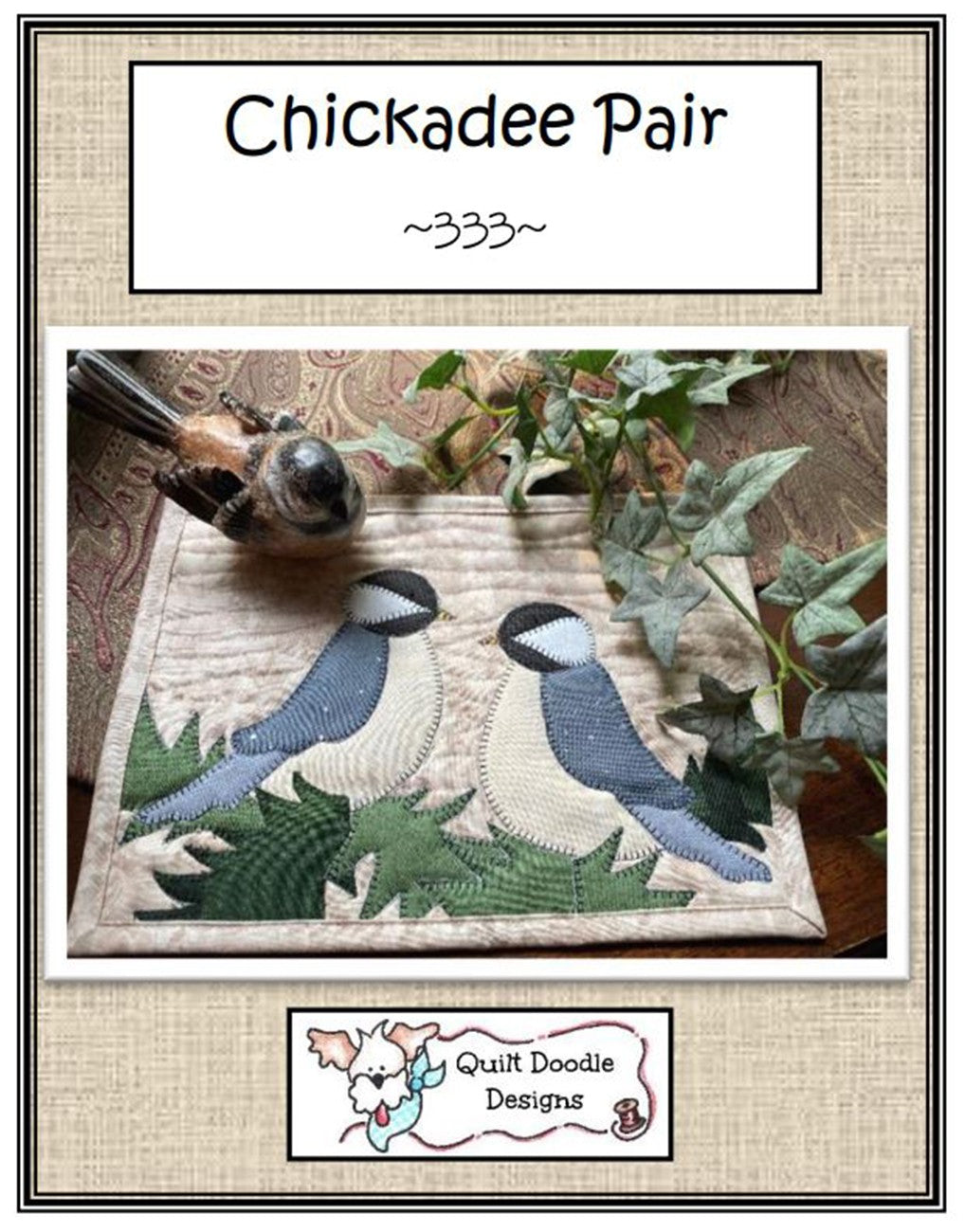 Chickadee Pair Mug Rug