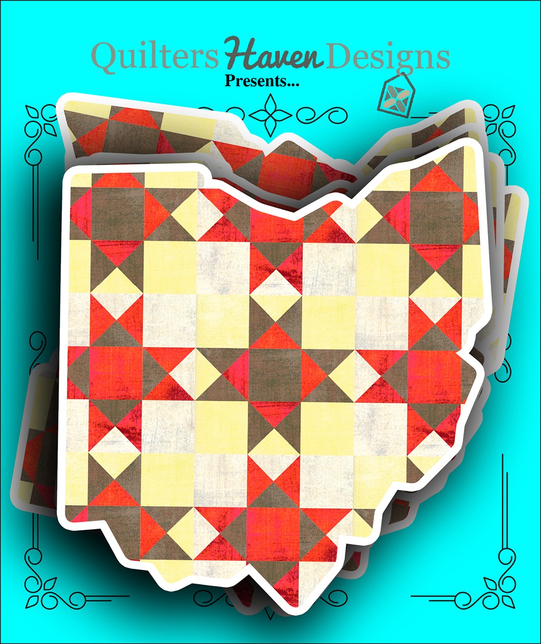 Ohio Quilt Sticker 6pk